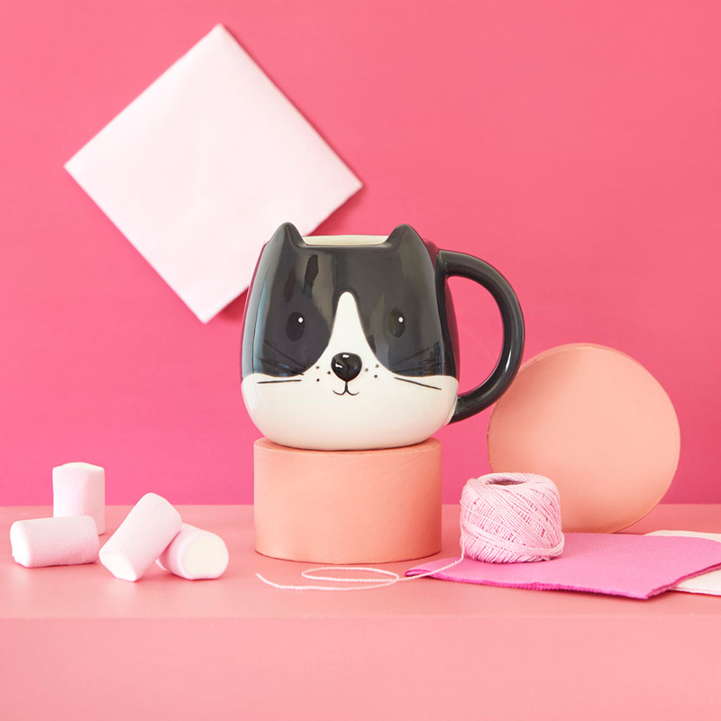 Tasse KITTY schwarz/weiss 