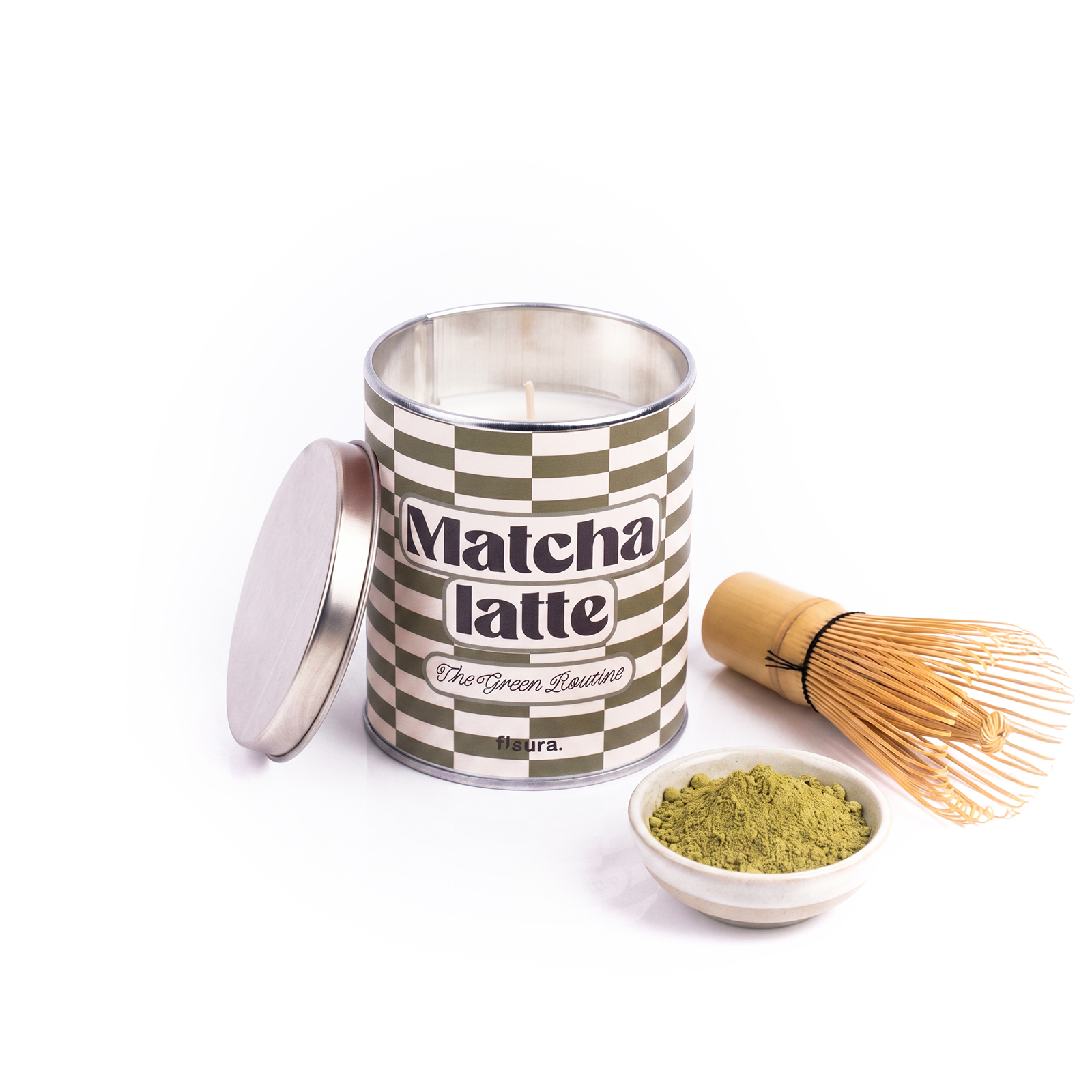 Metal candle MATCHA LATTE matcha scent