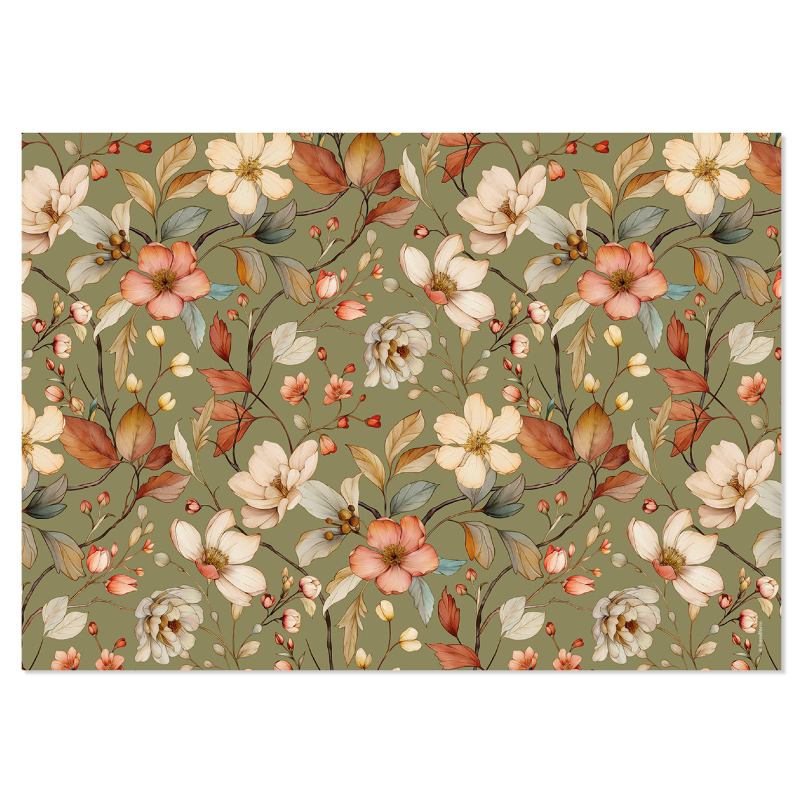 Papiertischset FLORAL AUTUMN 4 Sujets à 12 Blatt