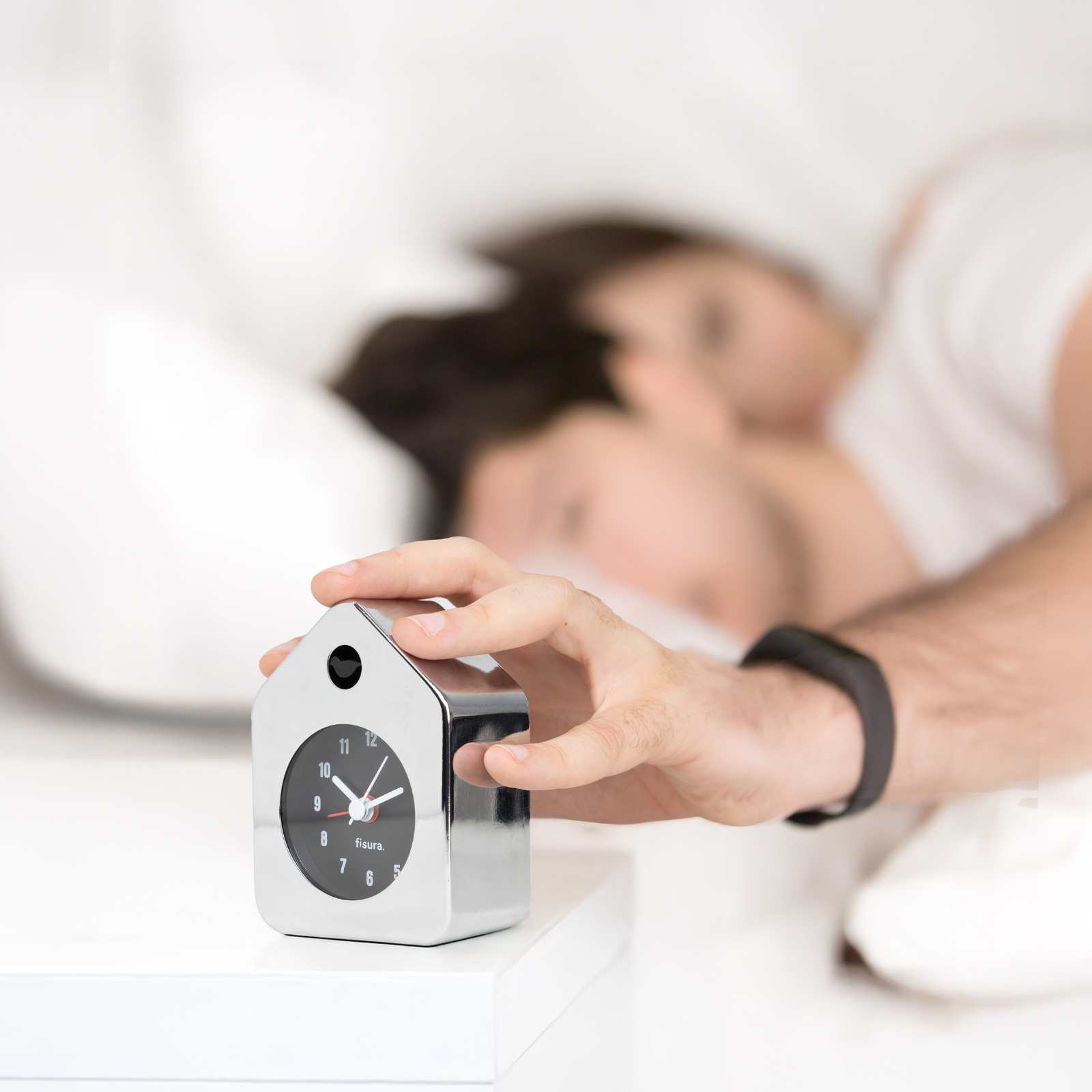 MINI HOUSE ALARM CLOCK chrome 