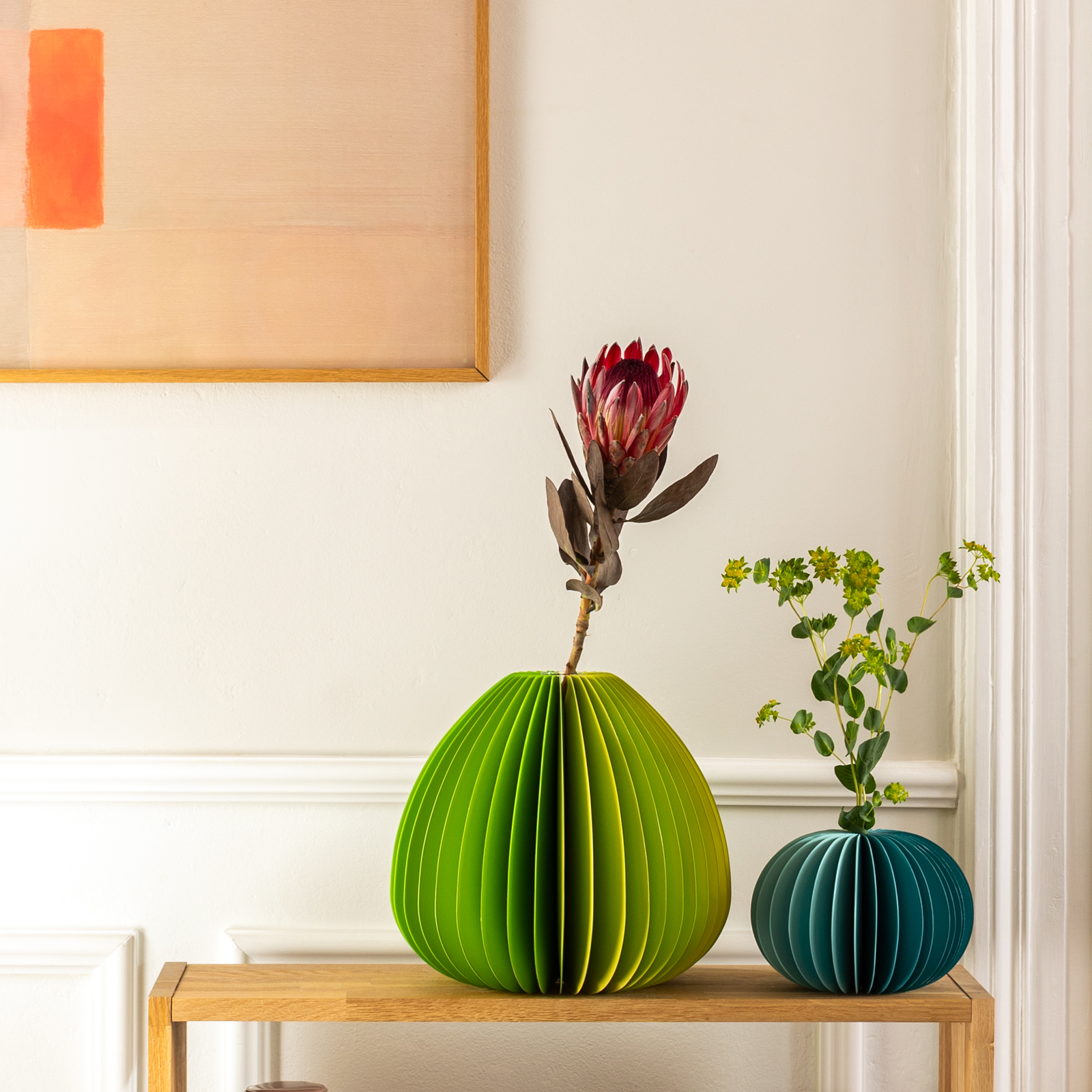 Papiervase Yuki green