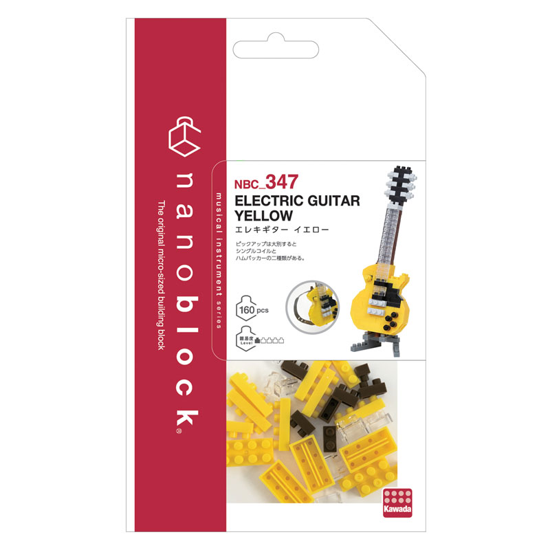 Mini NANOBLOCK Electric Guitar Yellow 