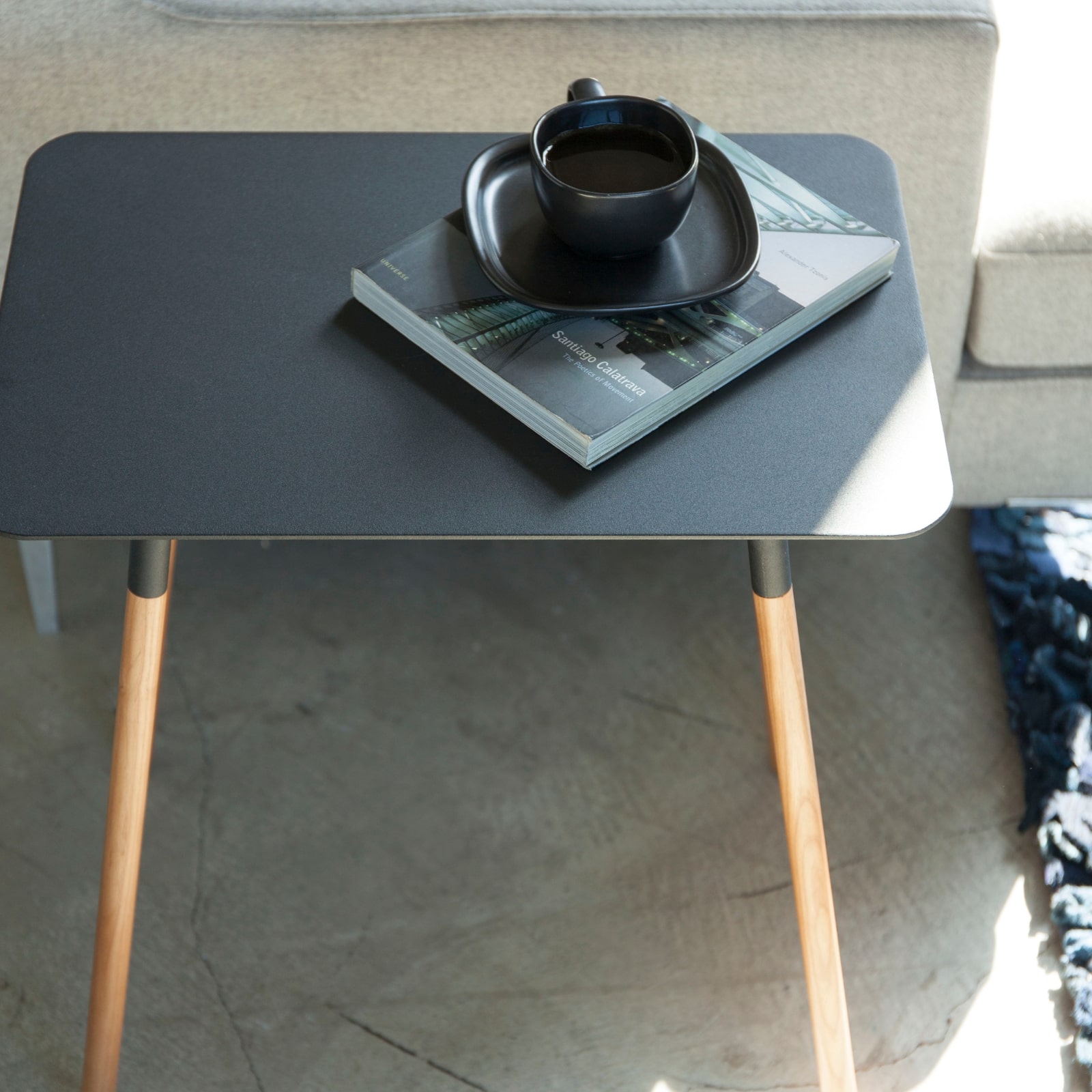 Table d'appoint rectangulaire PLAIN noir