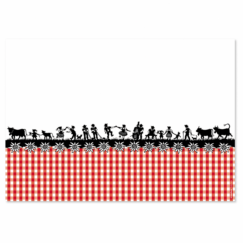 Paper placemat SWISS TRADITION 5 4 x 12 sheets