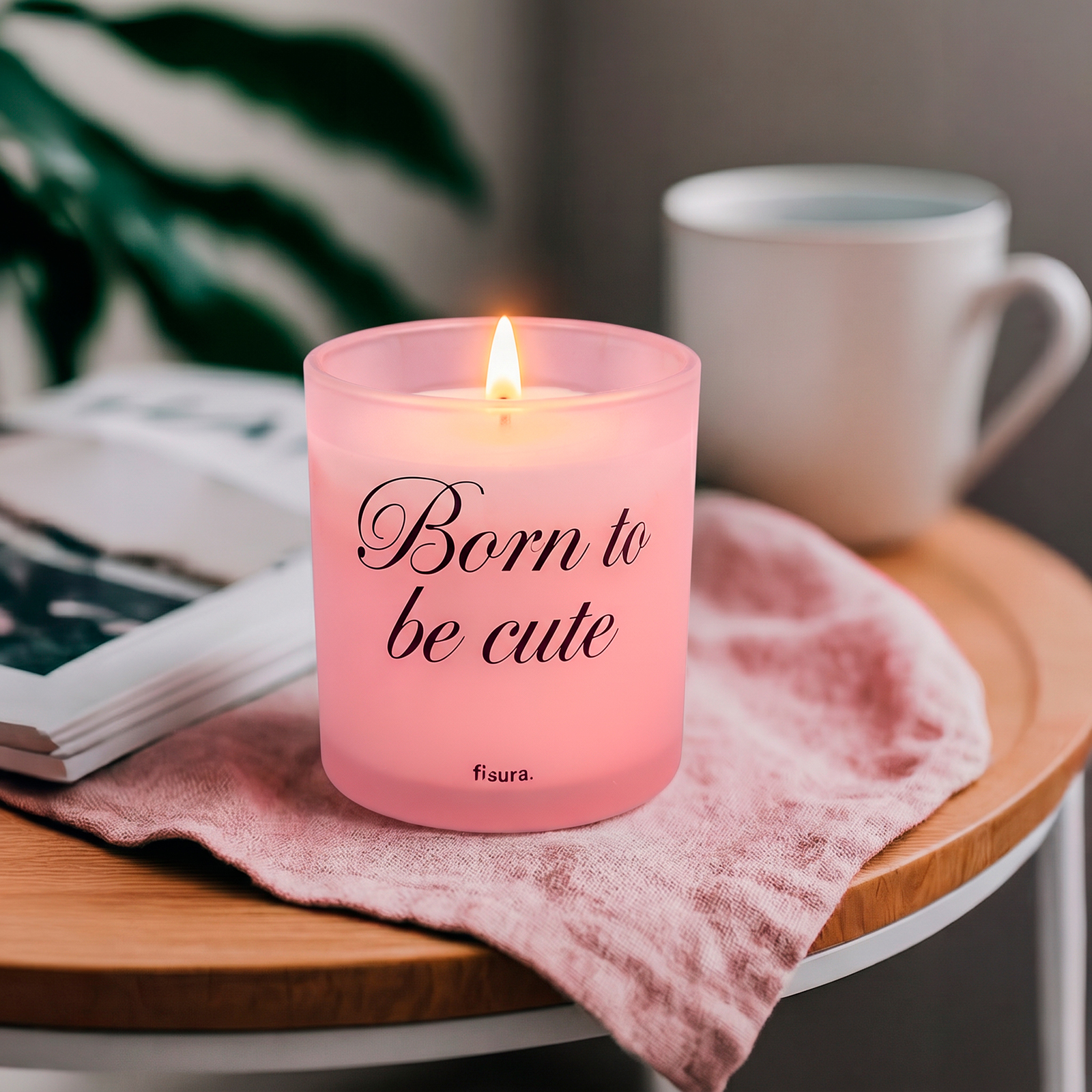 Glass candle BORN TO BE CUTE cotton scent