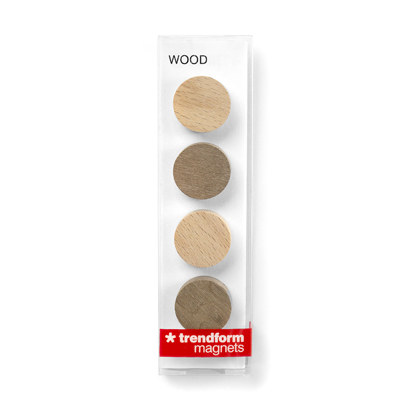 Magnets WOOD ROUND set of 4  