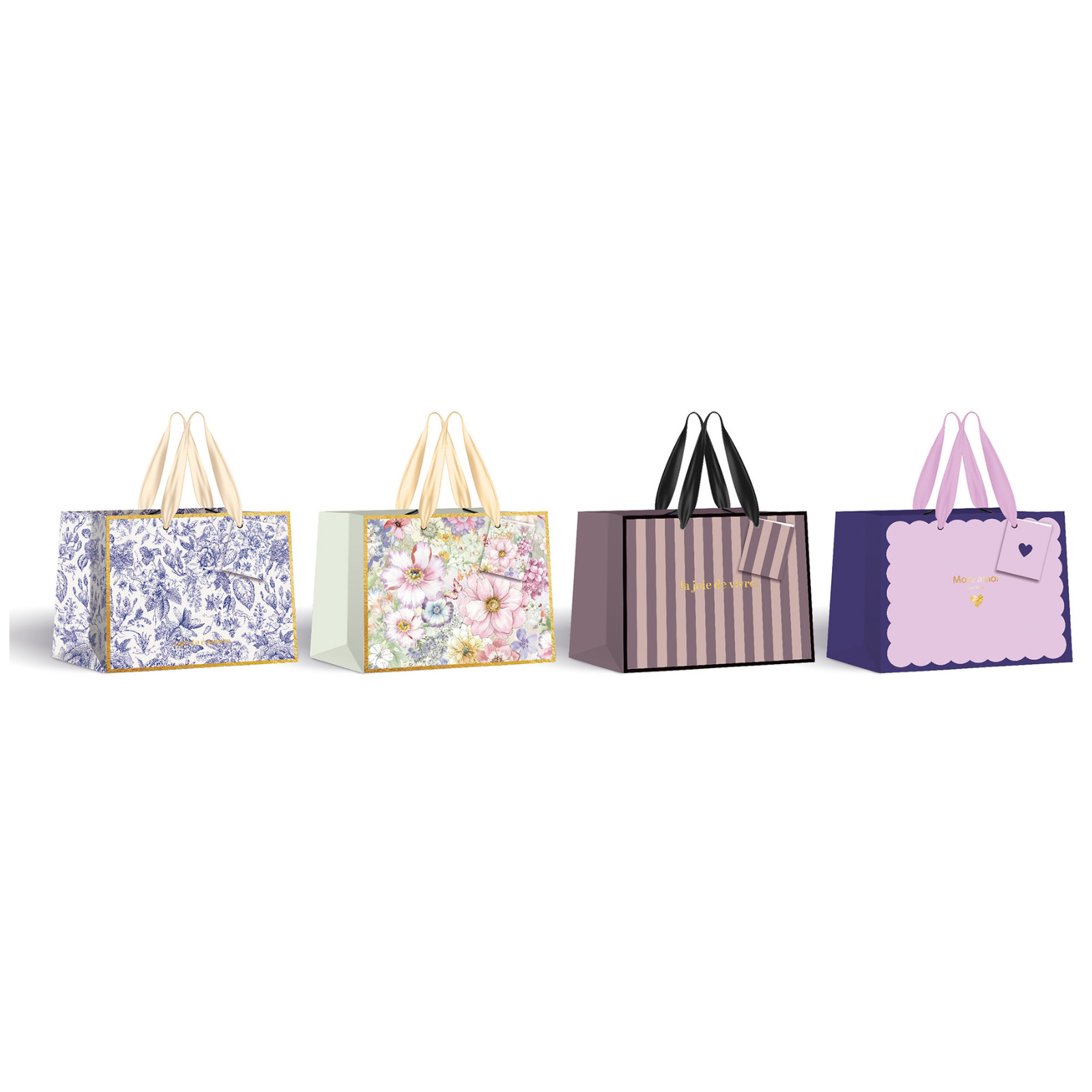 Sac cadeau GOLD S wide 2.0 Set de 12 pièces (assorti de 4)