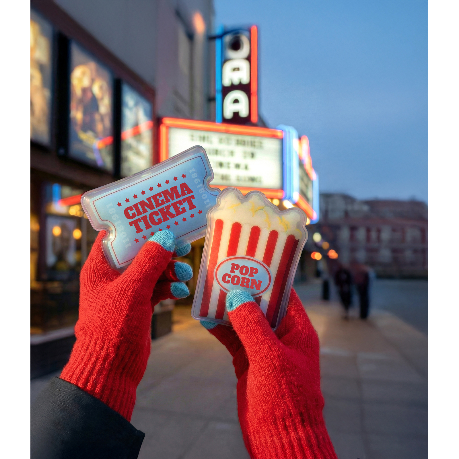 Hand warmer POPCORN & TICKET  pack of 2