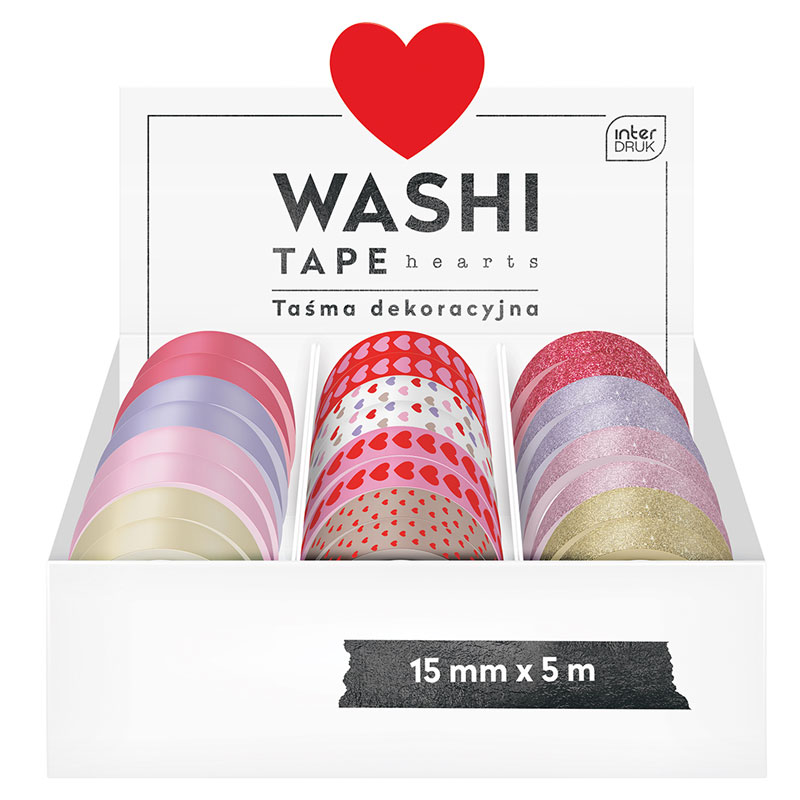 Washi Tape HEARTS Display à 24 Stück 