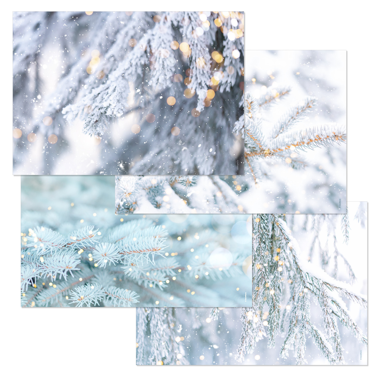 Papiertischset SNOWY PINES 4 Sujets à 12 Blatt