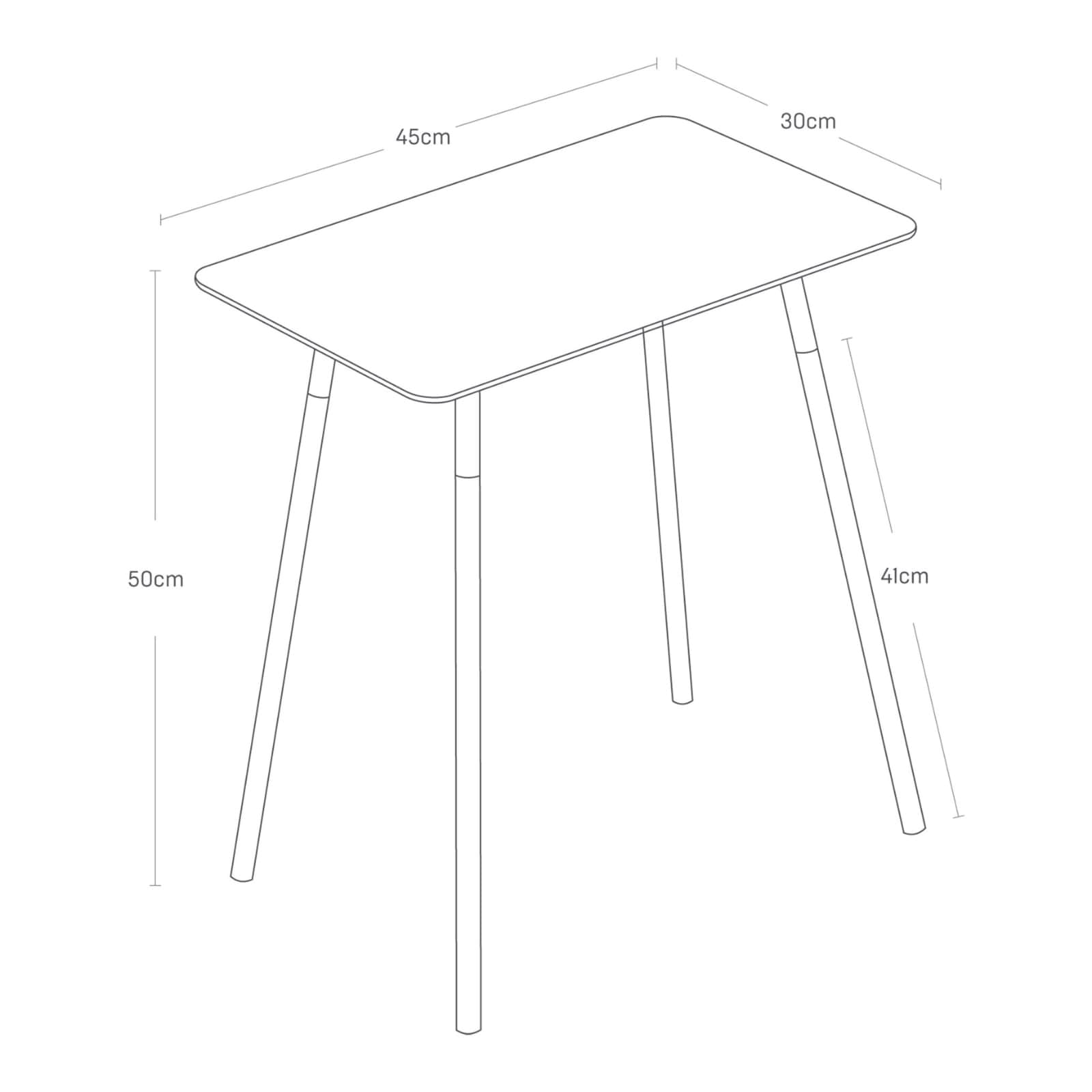 Table d'appoint rectangulaire PLAIN noir