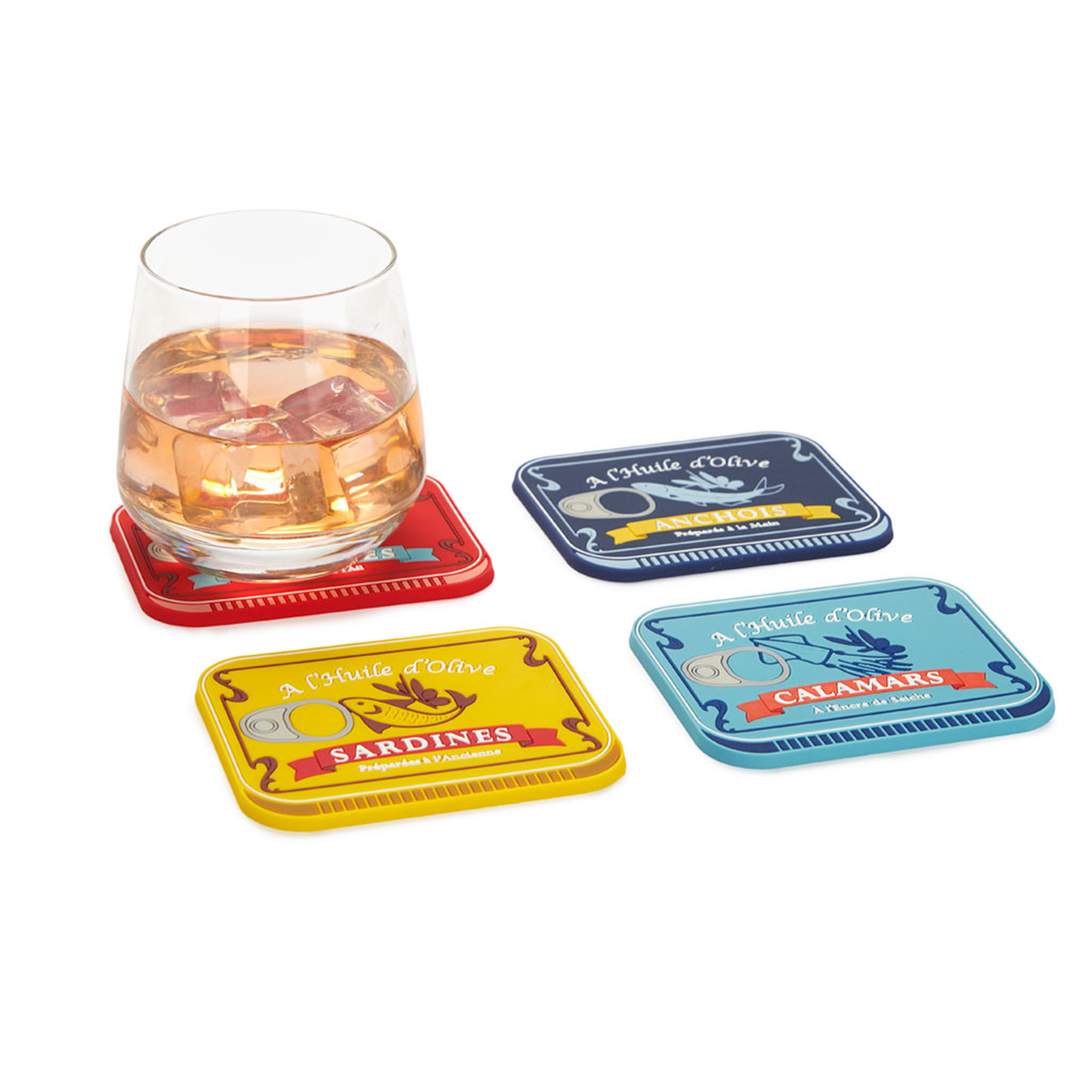 Sous-verre CONSERVERIE set de 4 assorti 