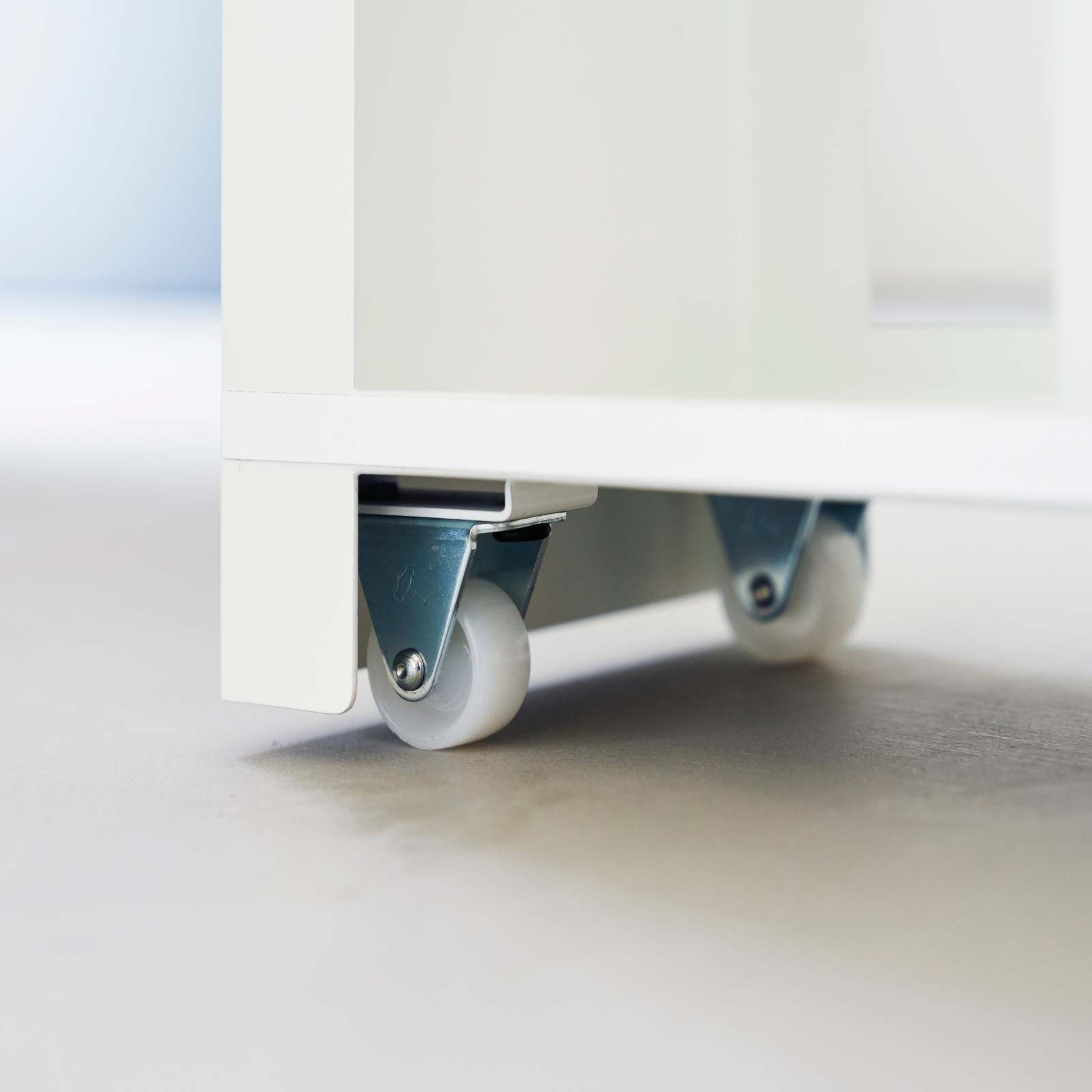 Support de rangement avec tiroir coulissant et tablette en bois  TOWER blanc