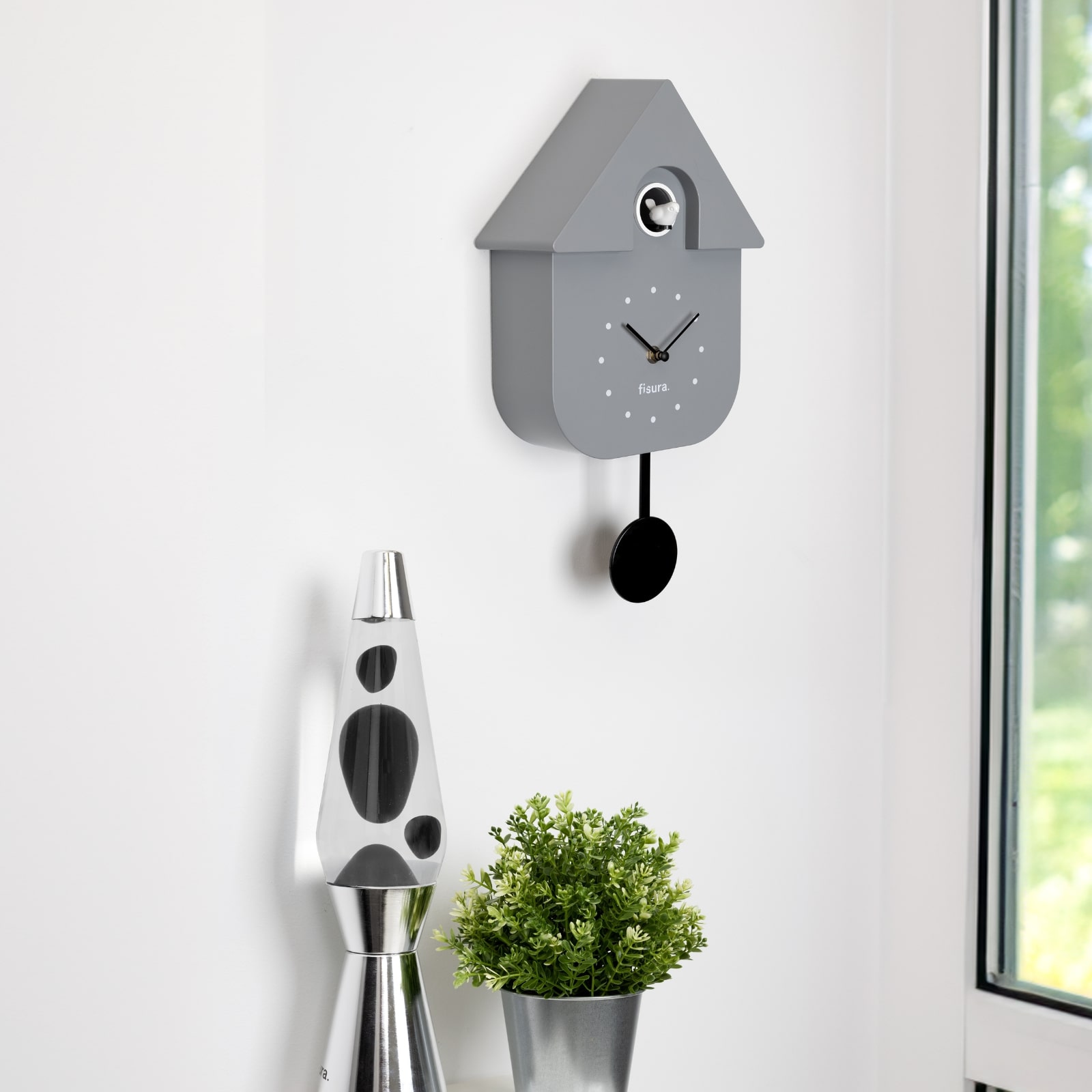 CUCKOO CLOCK grey & black 