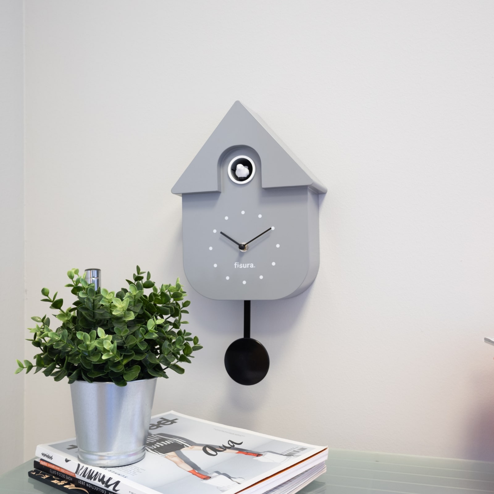 CUCKOO CLOCK grey & black 