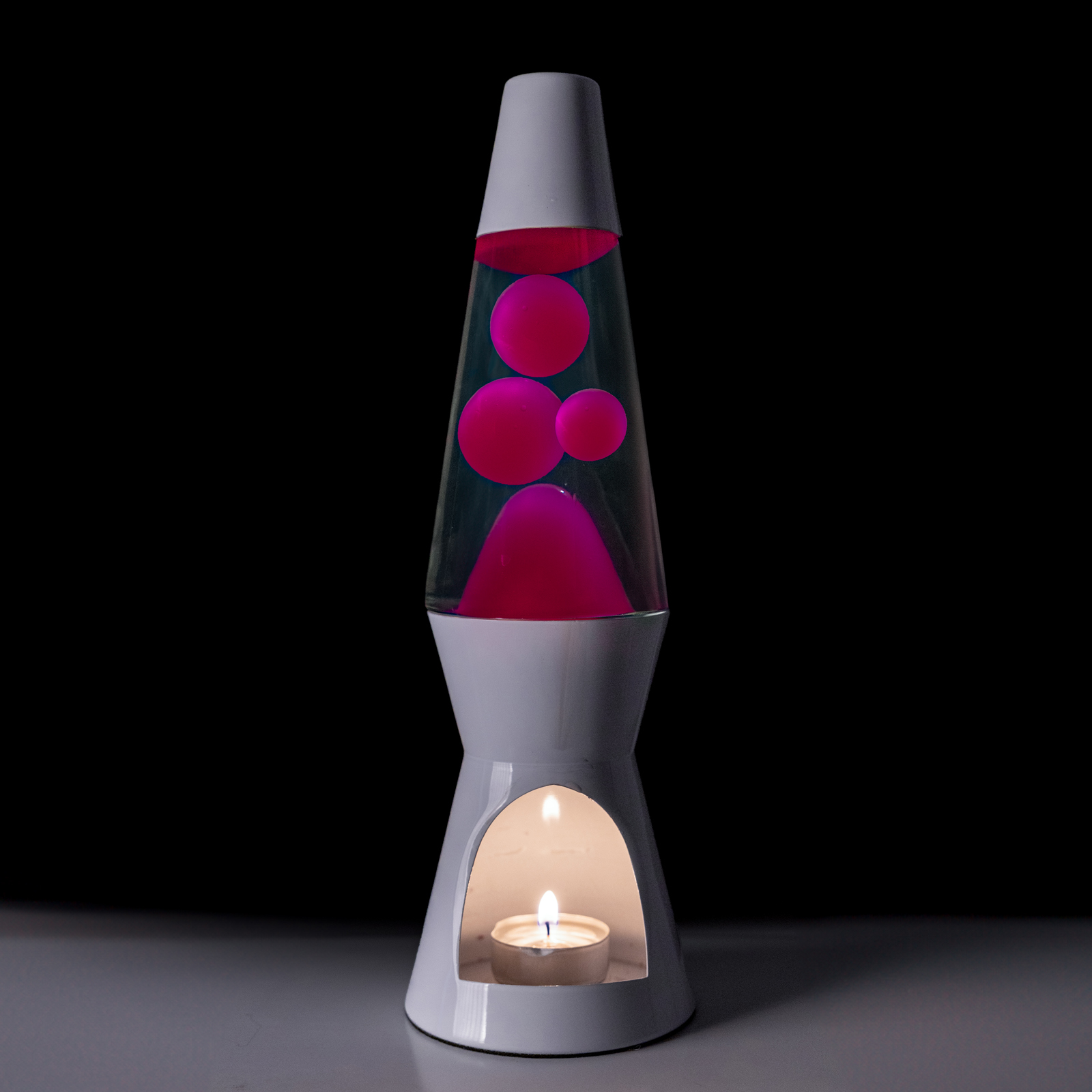 Lava Lamp T-LIGHT - white & pink 