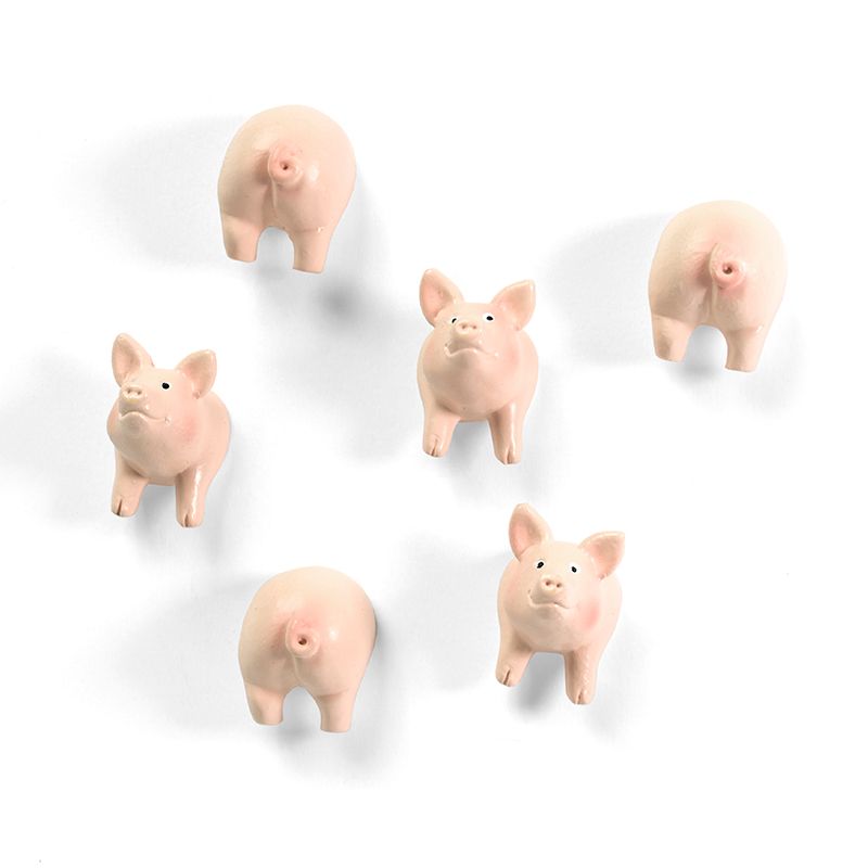 Magnets PIGGY set of 6 pink 