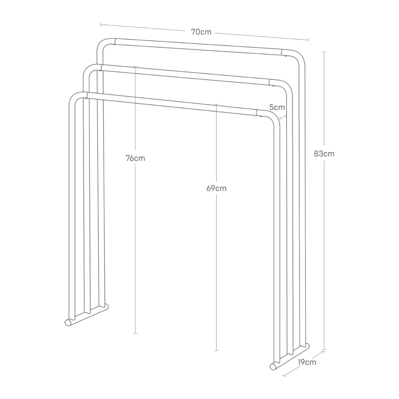 Porte-serviettes de bain PLAIN noir 