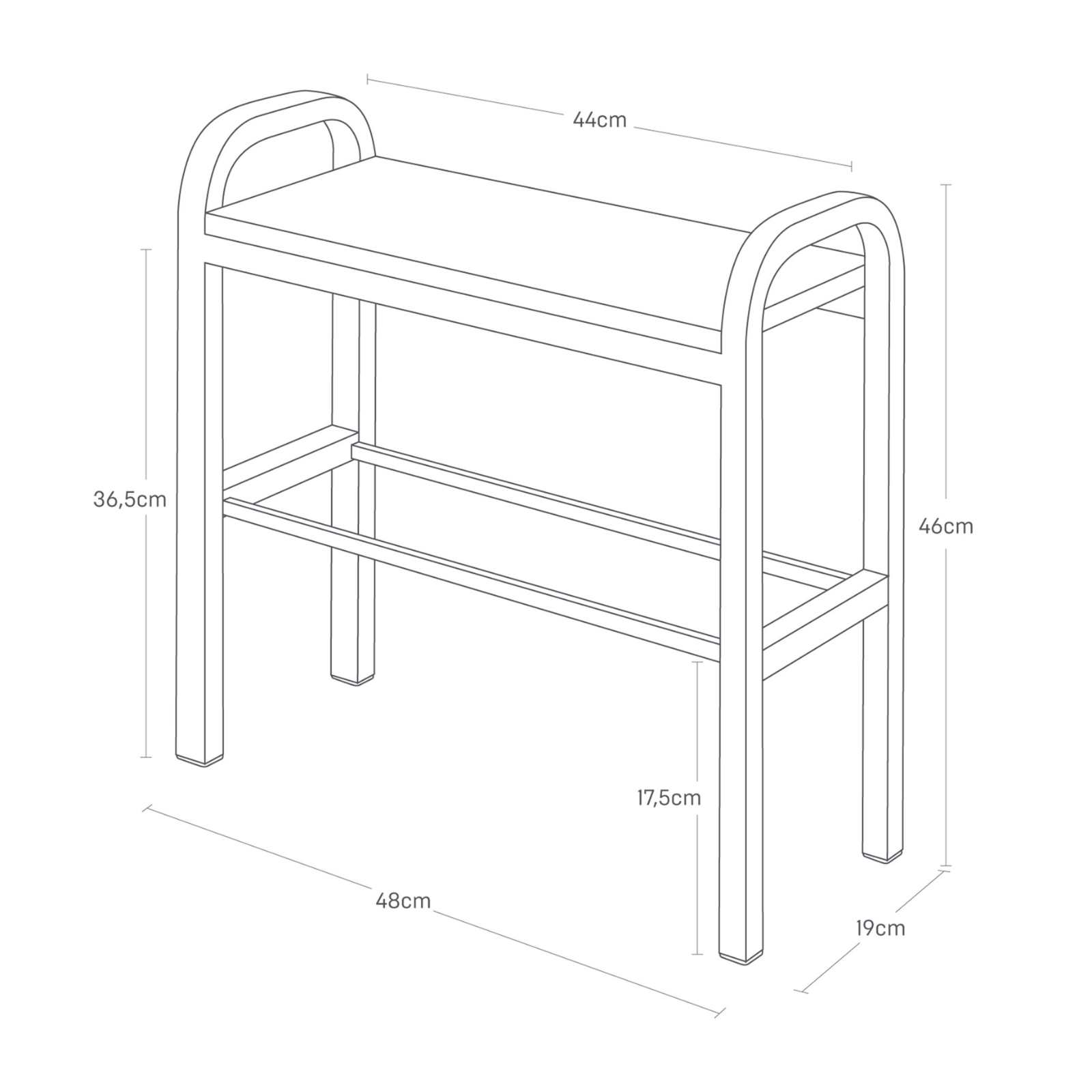 Étagère à chaussures avec tablette en bois TOWER blanc