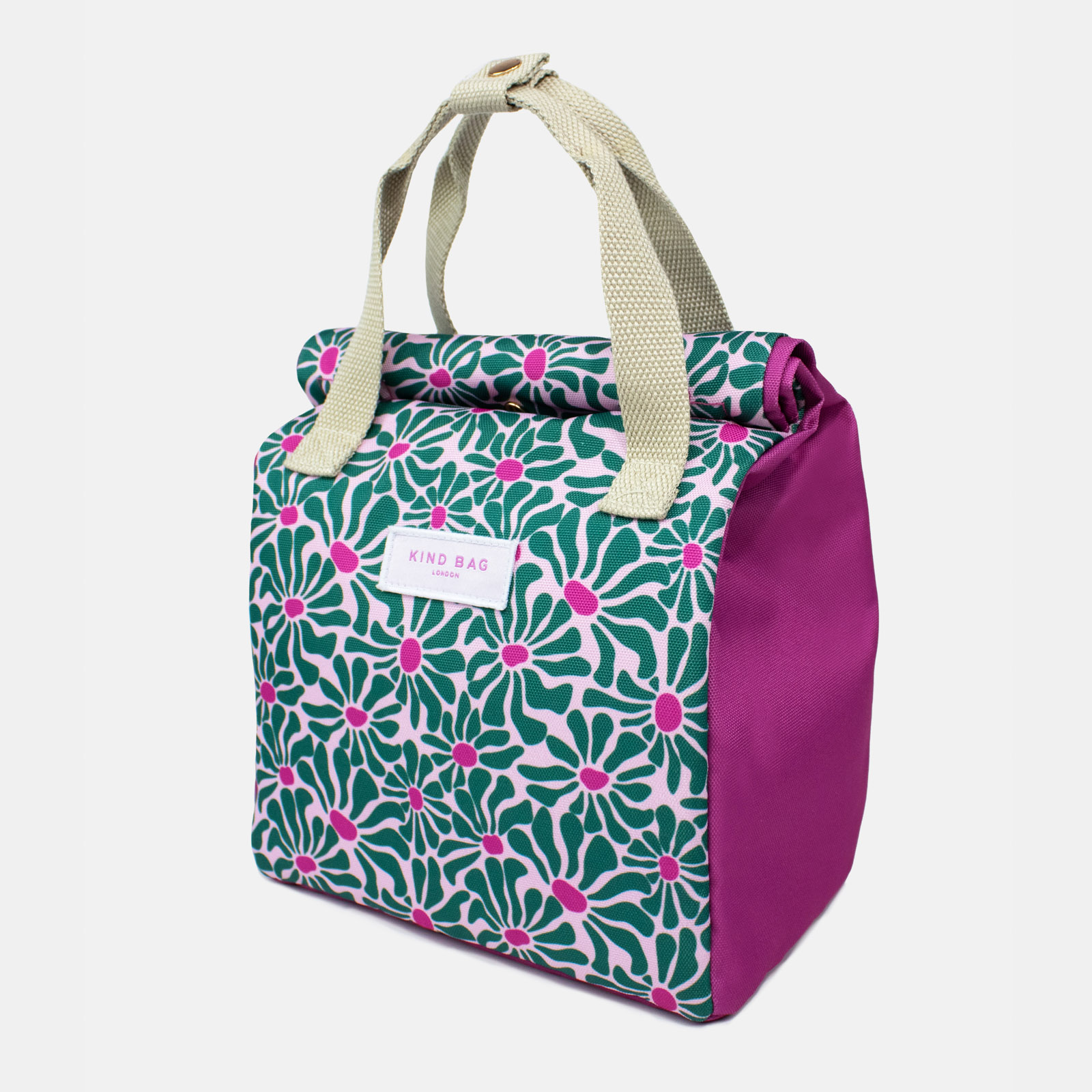 Lunch Bag Abstract Flowers - Green 