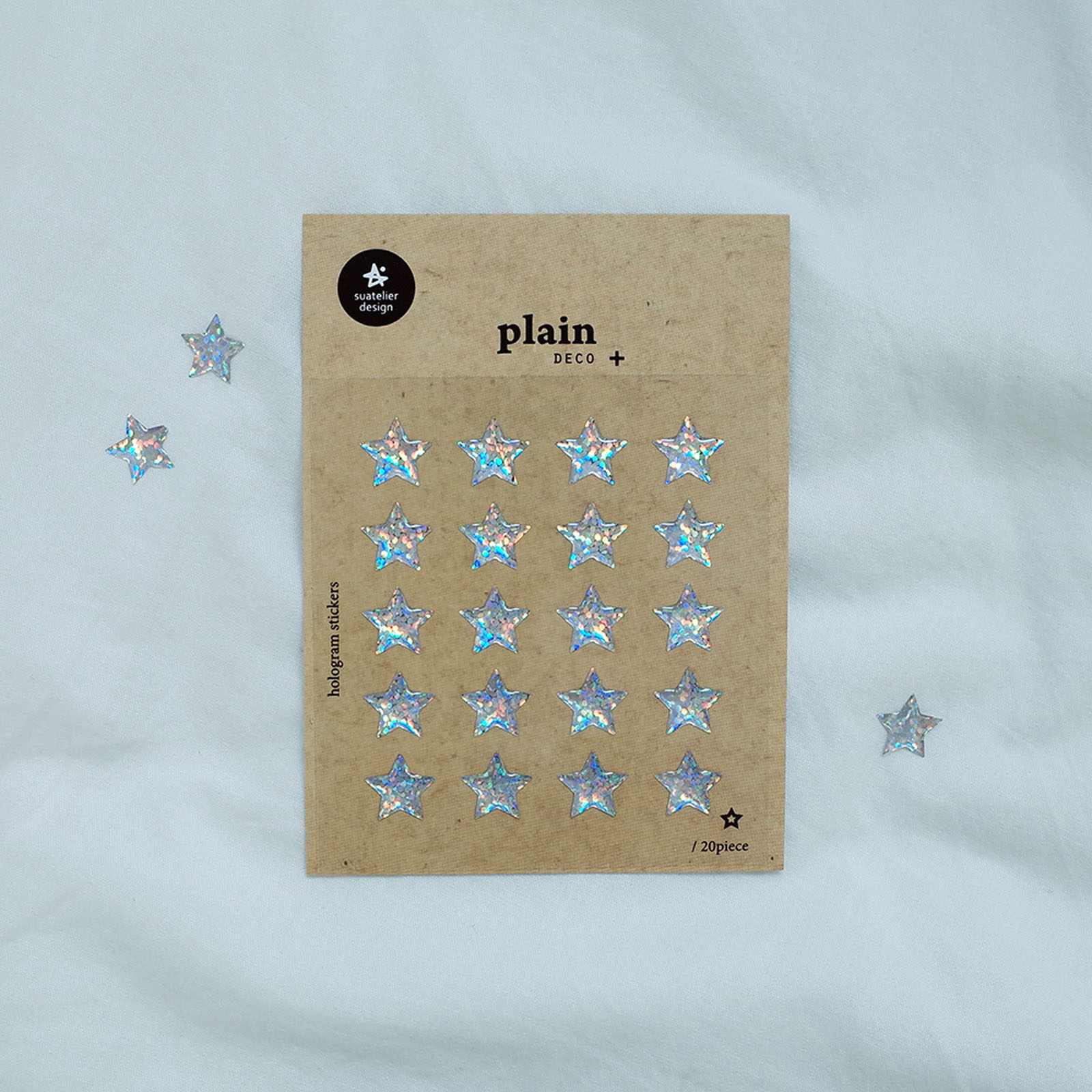 Plain Deco Sticker SILVER STARS