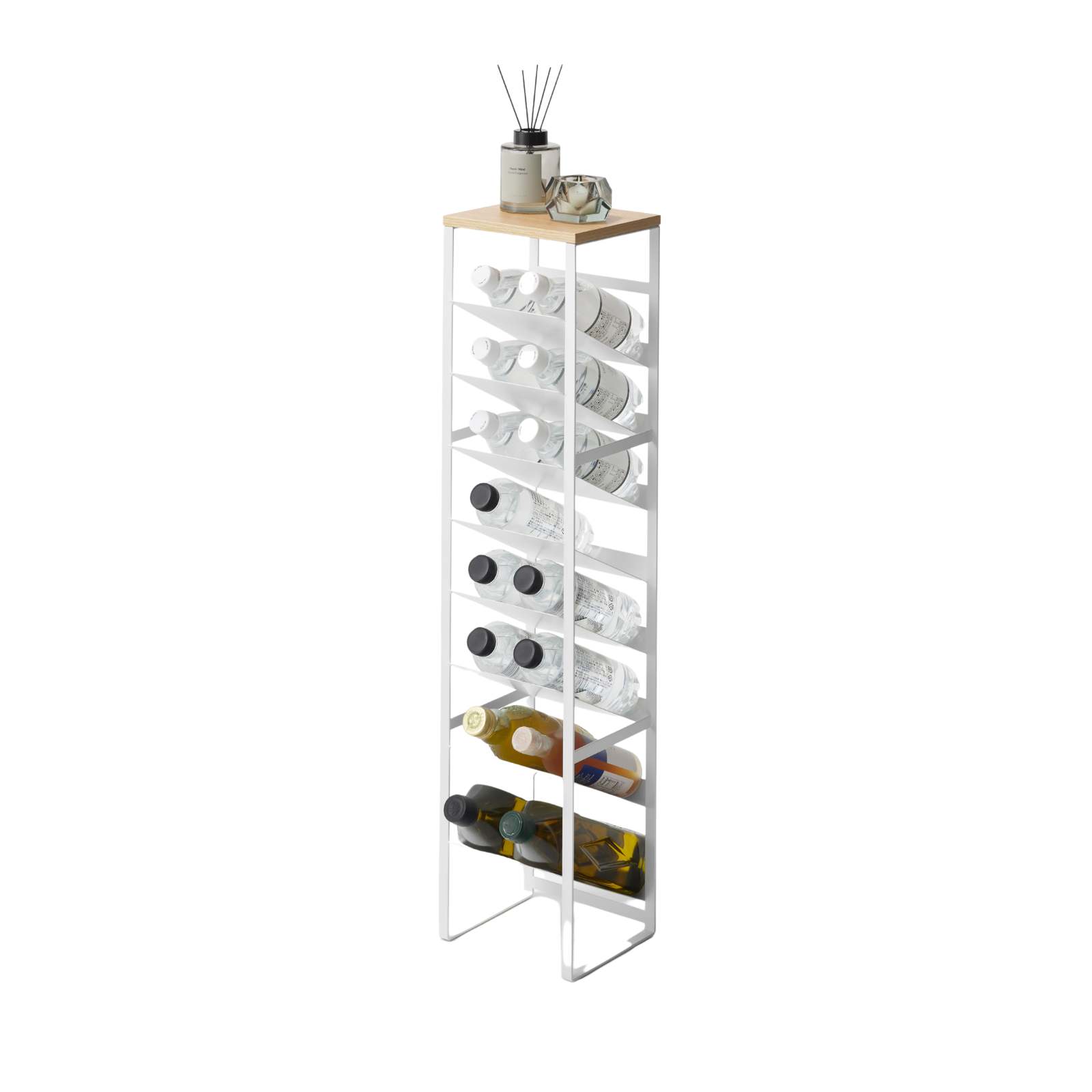 Étagère à bouteilles à 8 niveaux TOWER blanc