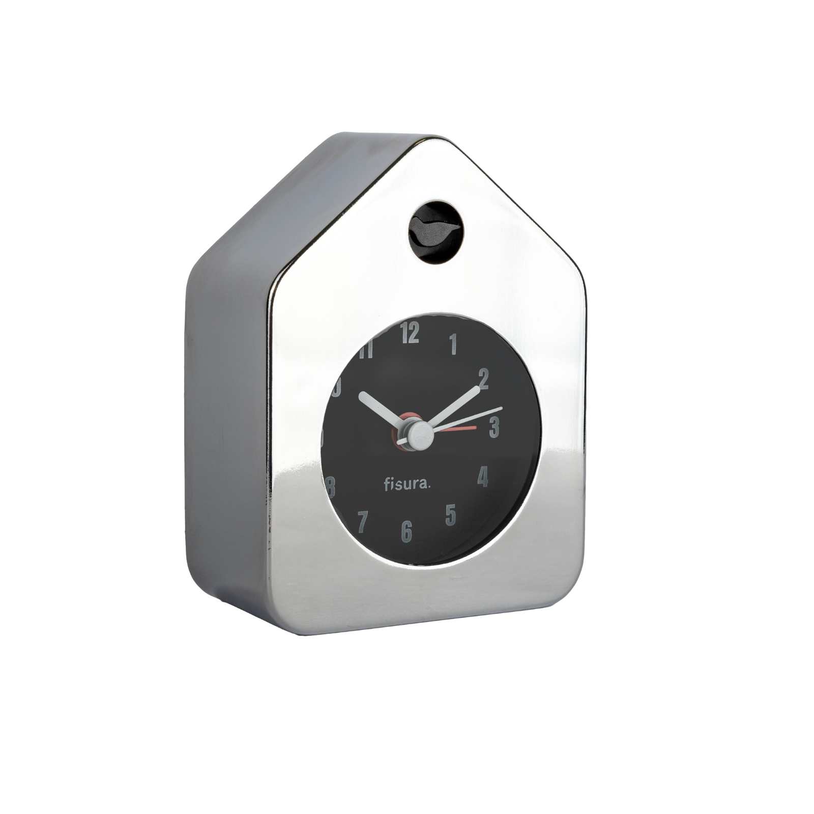 MINI HOUSE ALARM CLOCK chrome 