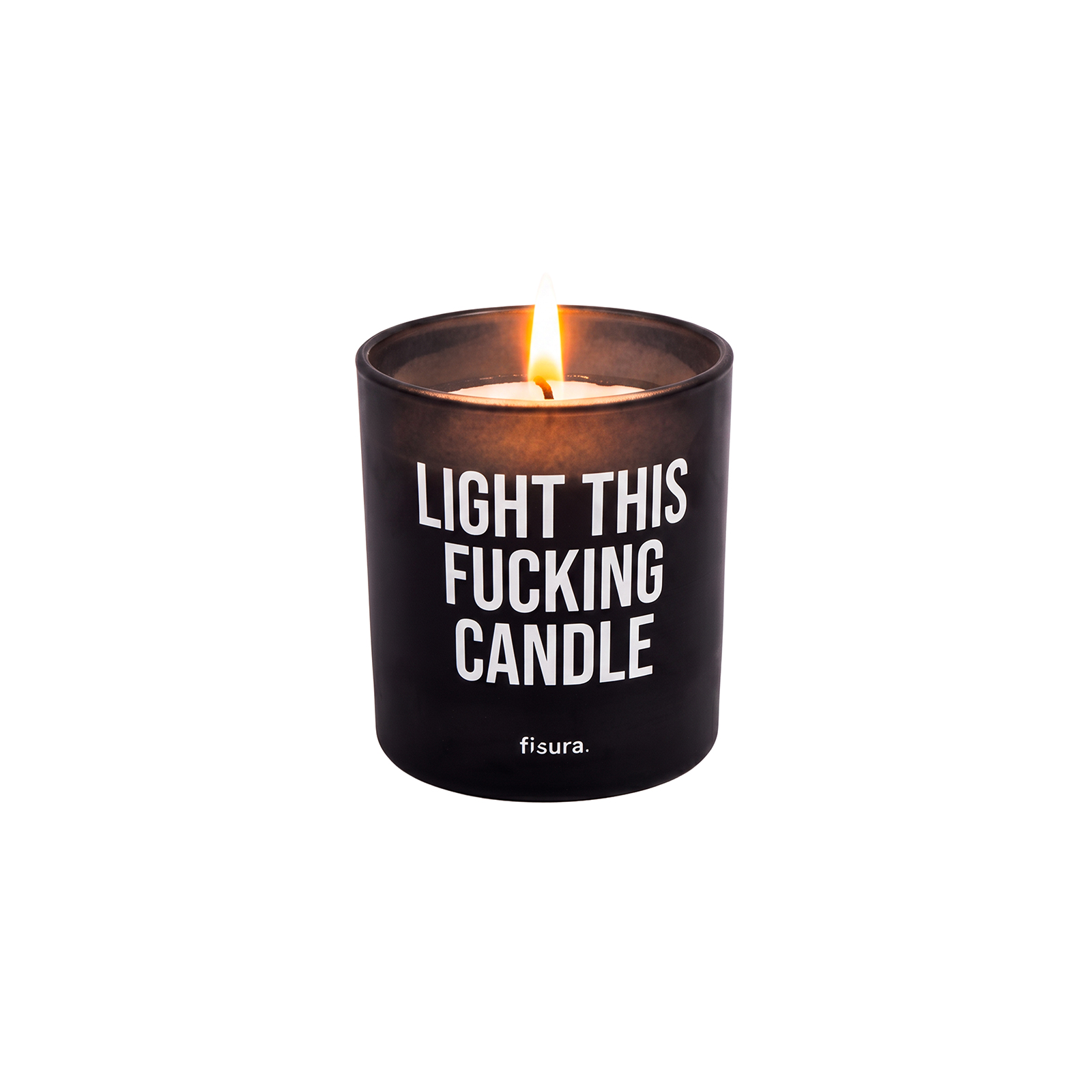 Glass candle LIGHT THIS FUCKING CANDLE linnen scent