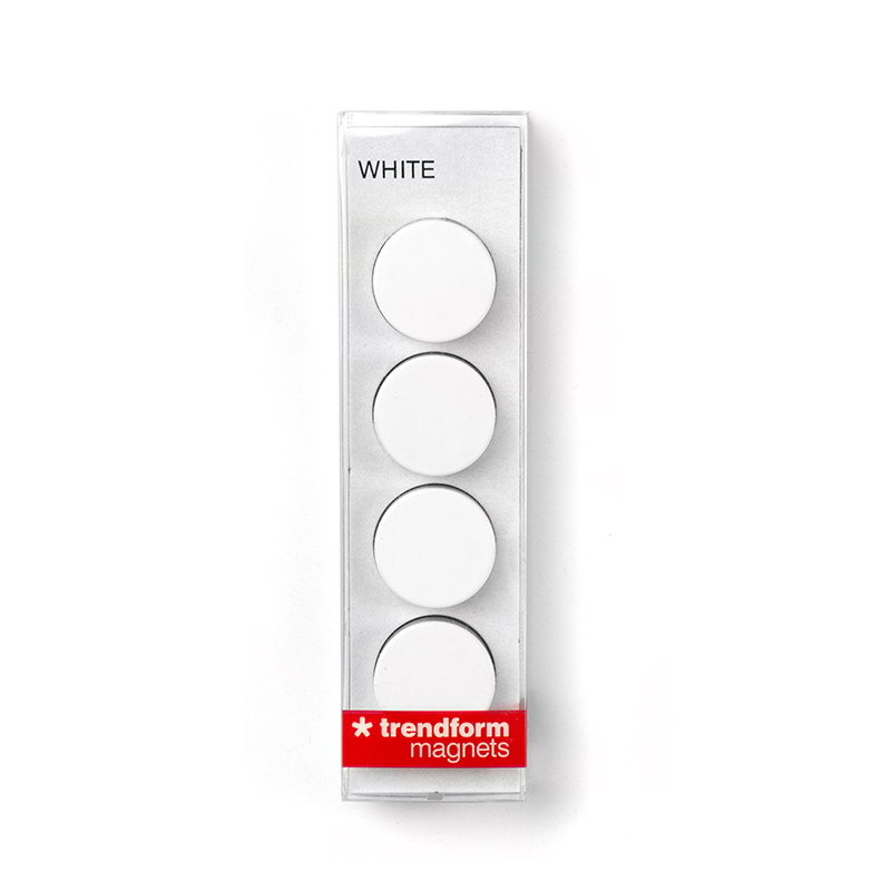 Aimants WHITE set de 4 blanc 