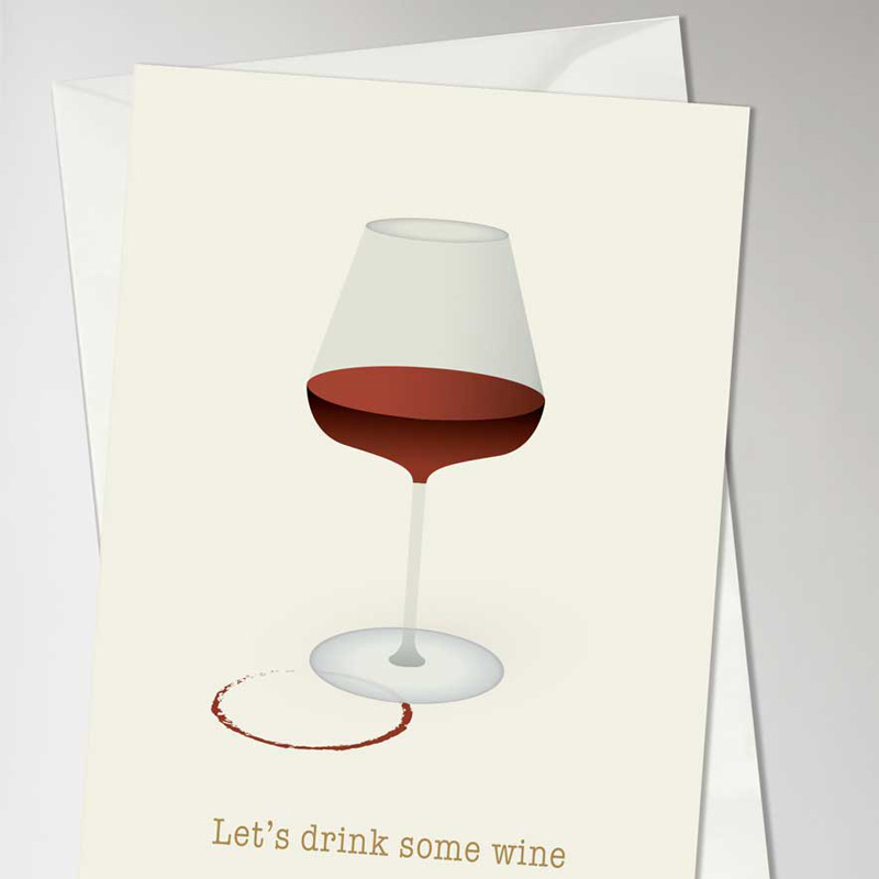 Greeting card Let's drink some wine 