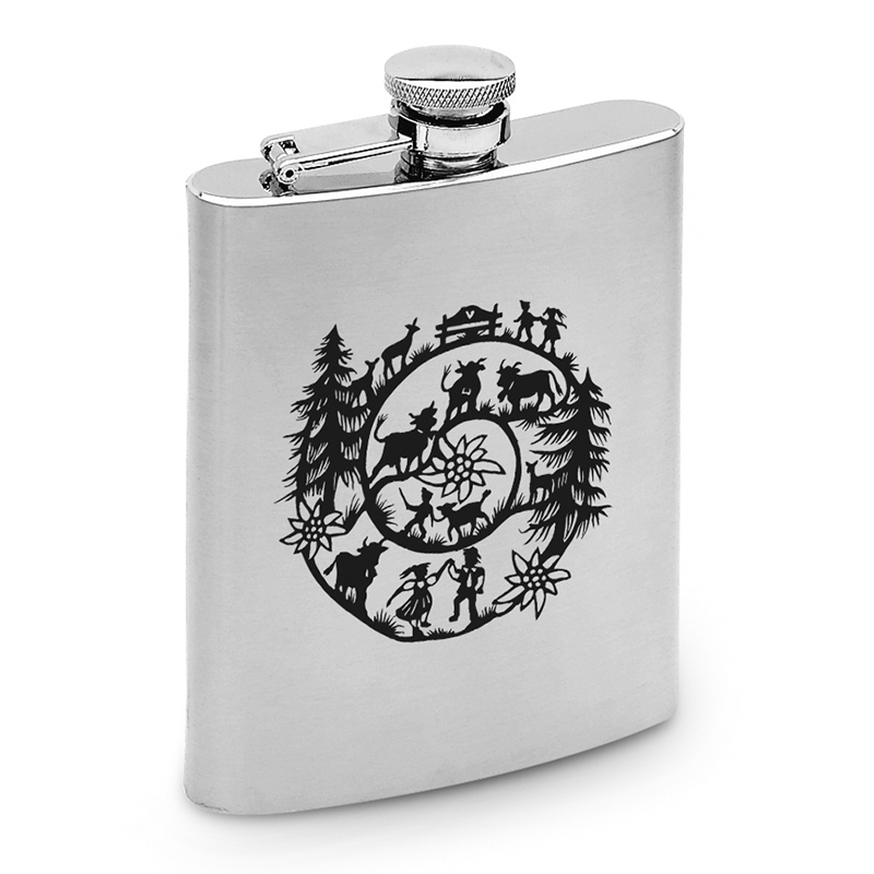 Flask SWISS TRADITION silver 