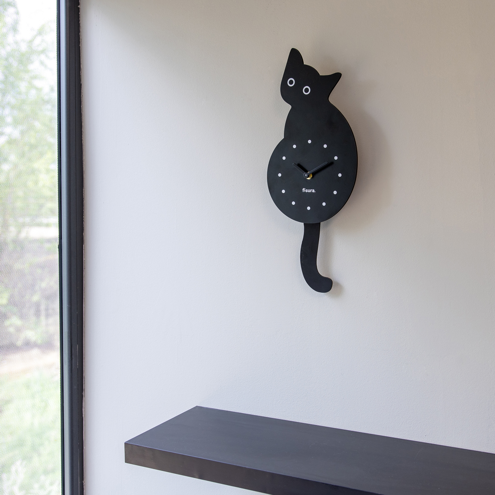 CAT CLOCK - black 