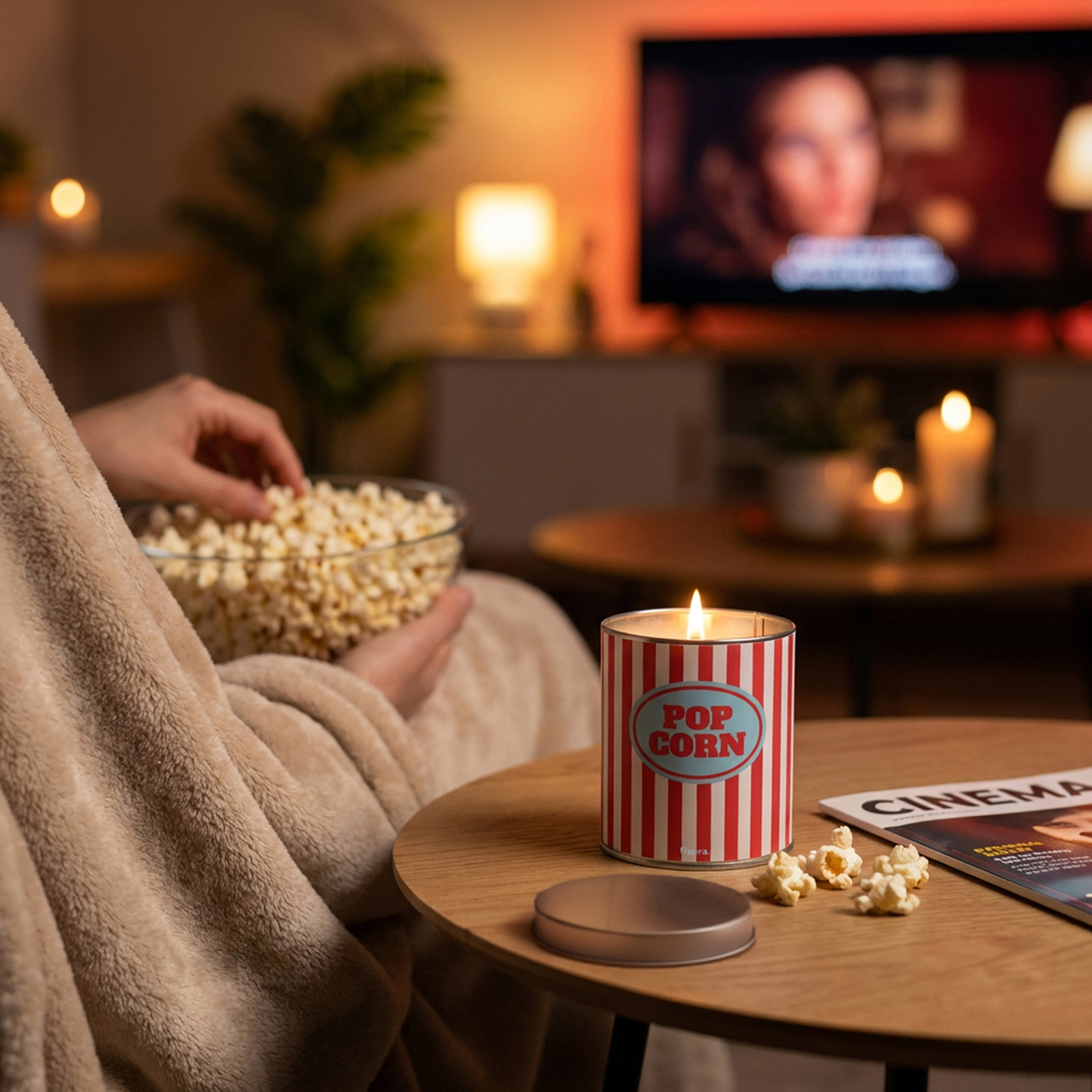Metal candle POPCORN Butter pop corn scent