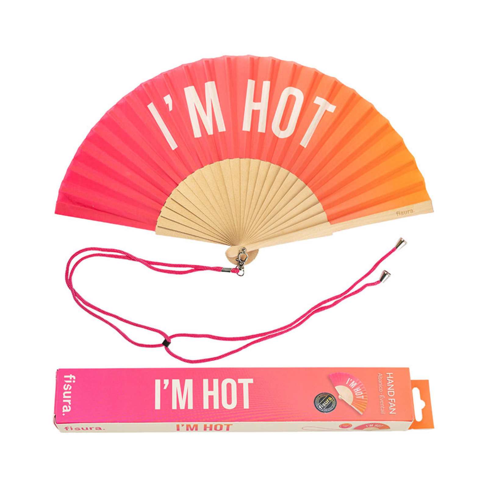 Éventails I'M HOT pink and orange gradient