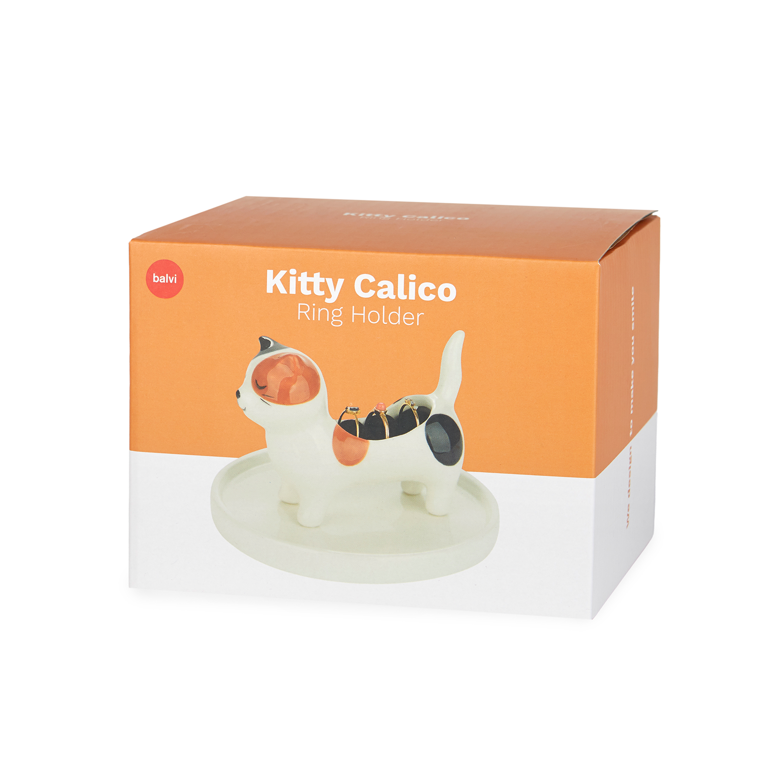 Ringhalter KITTY calico aus Porzellan