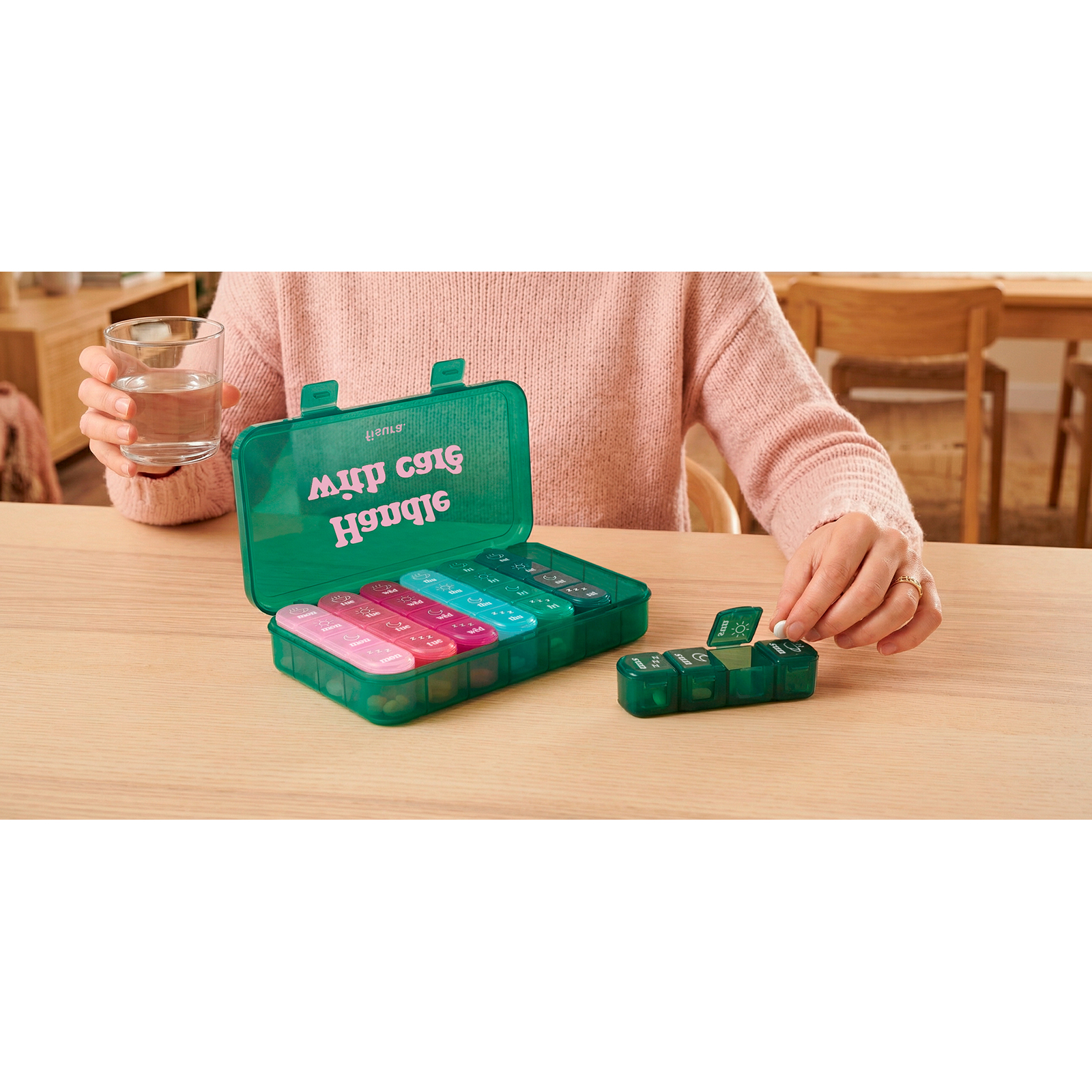 Pillbox HANDLE WITH CARE