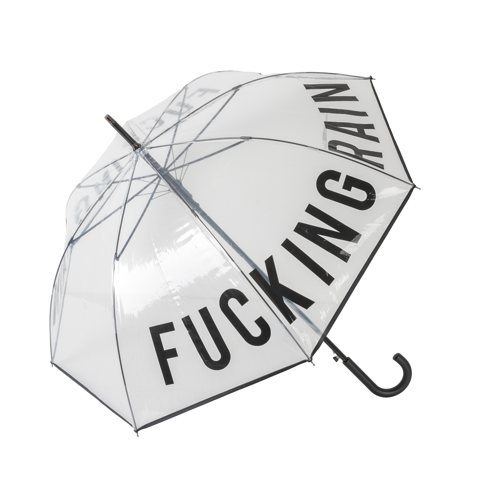 Stockschirm FUCKING RAIN transparent