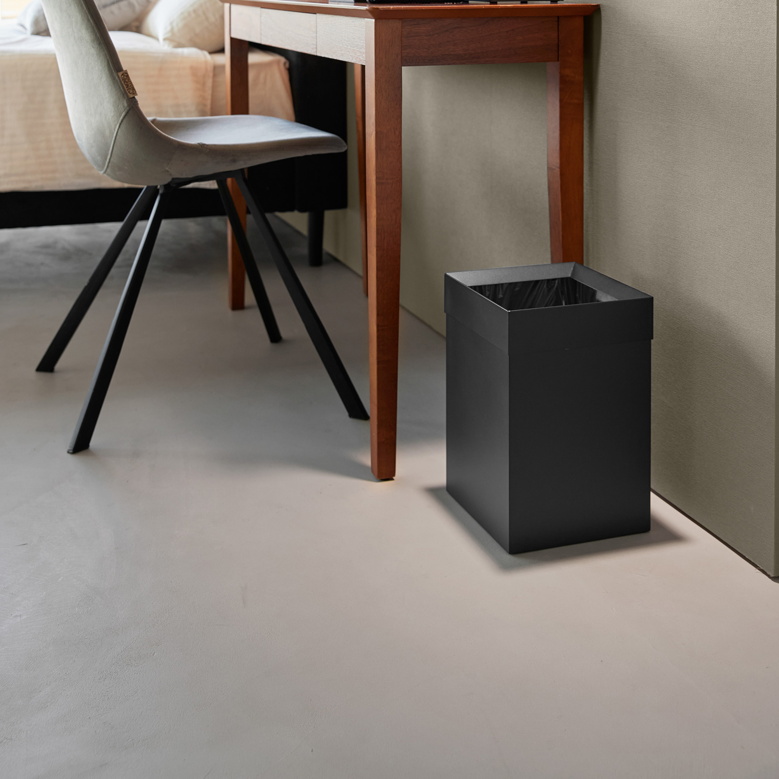 Niedriger Papierkorb TOWER schwarz