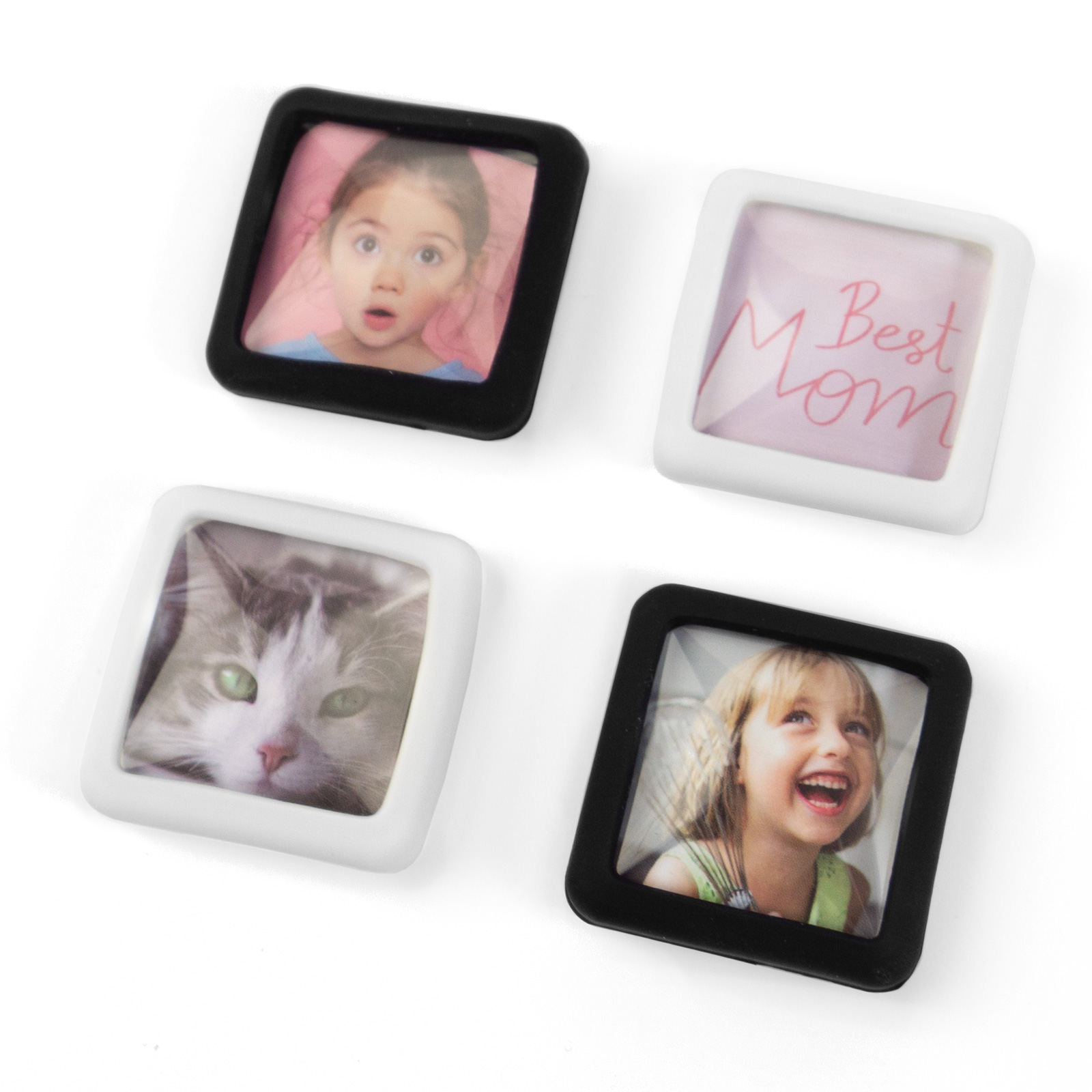 Aimants DO IT! SQUARE set de 4 noir/blanc 