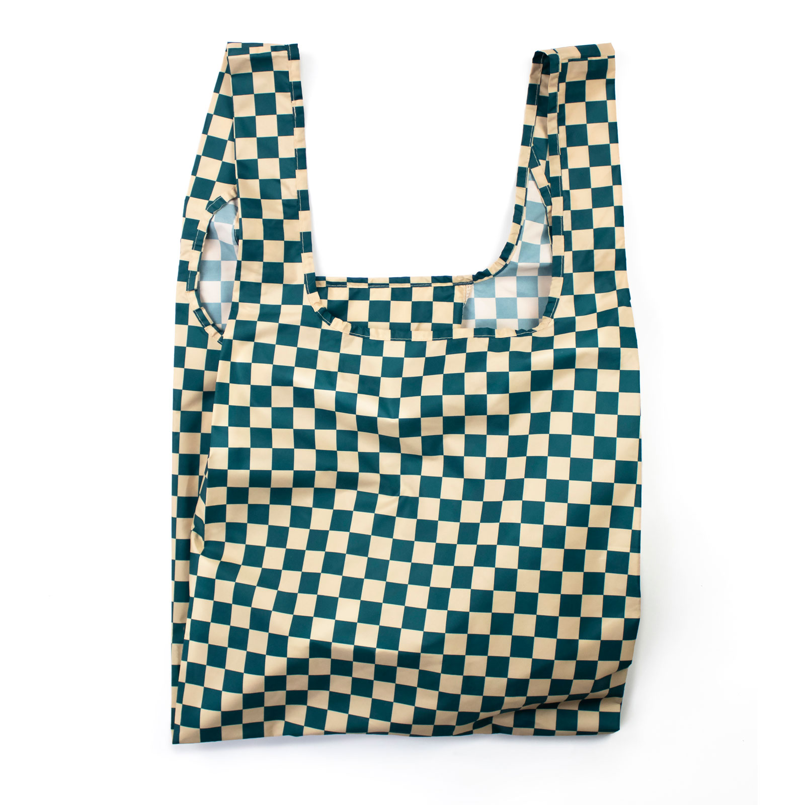 Medium Bag Checkerb. Teal & Beige  