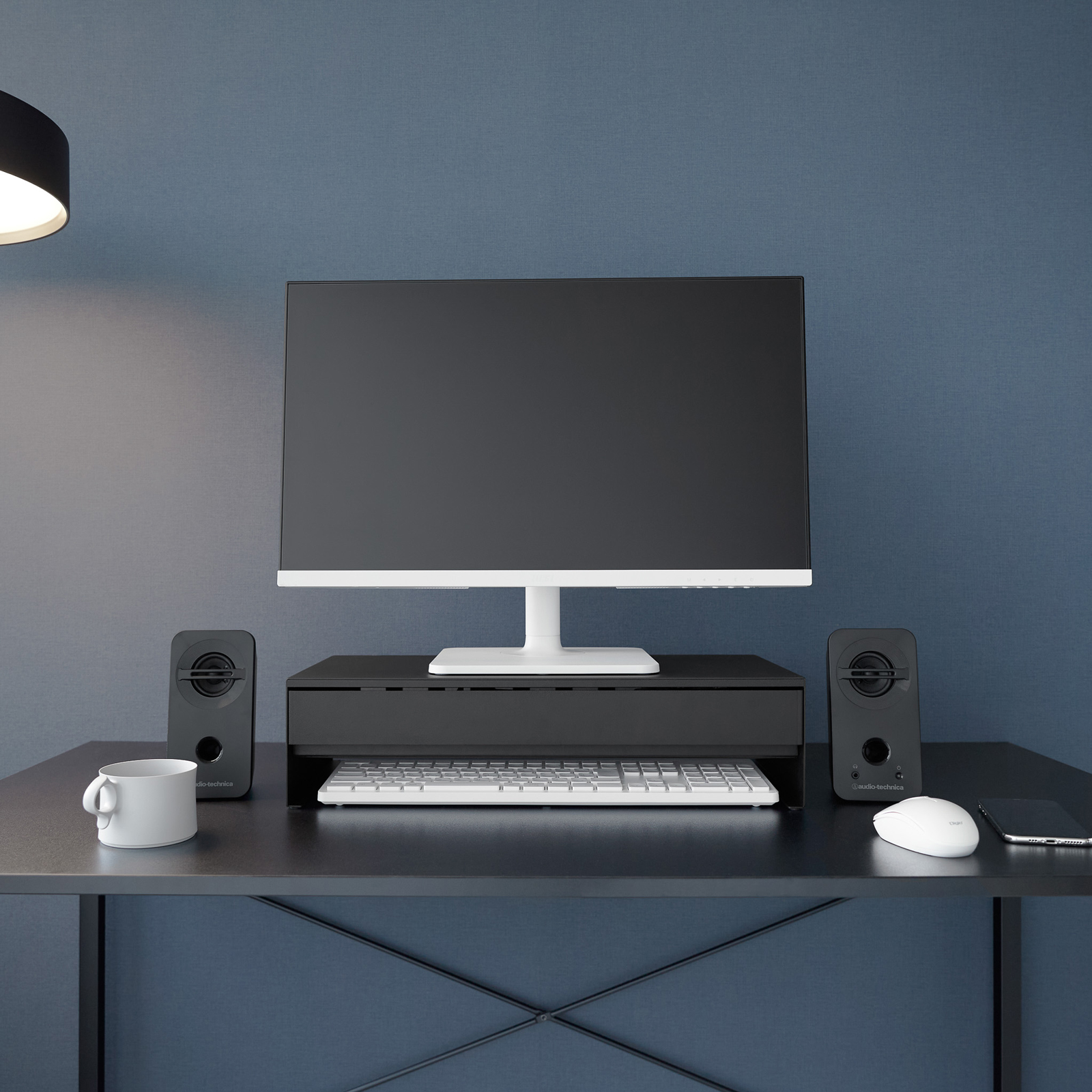 Monitorständer mit Schublade TOWER schwarz