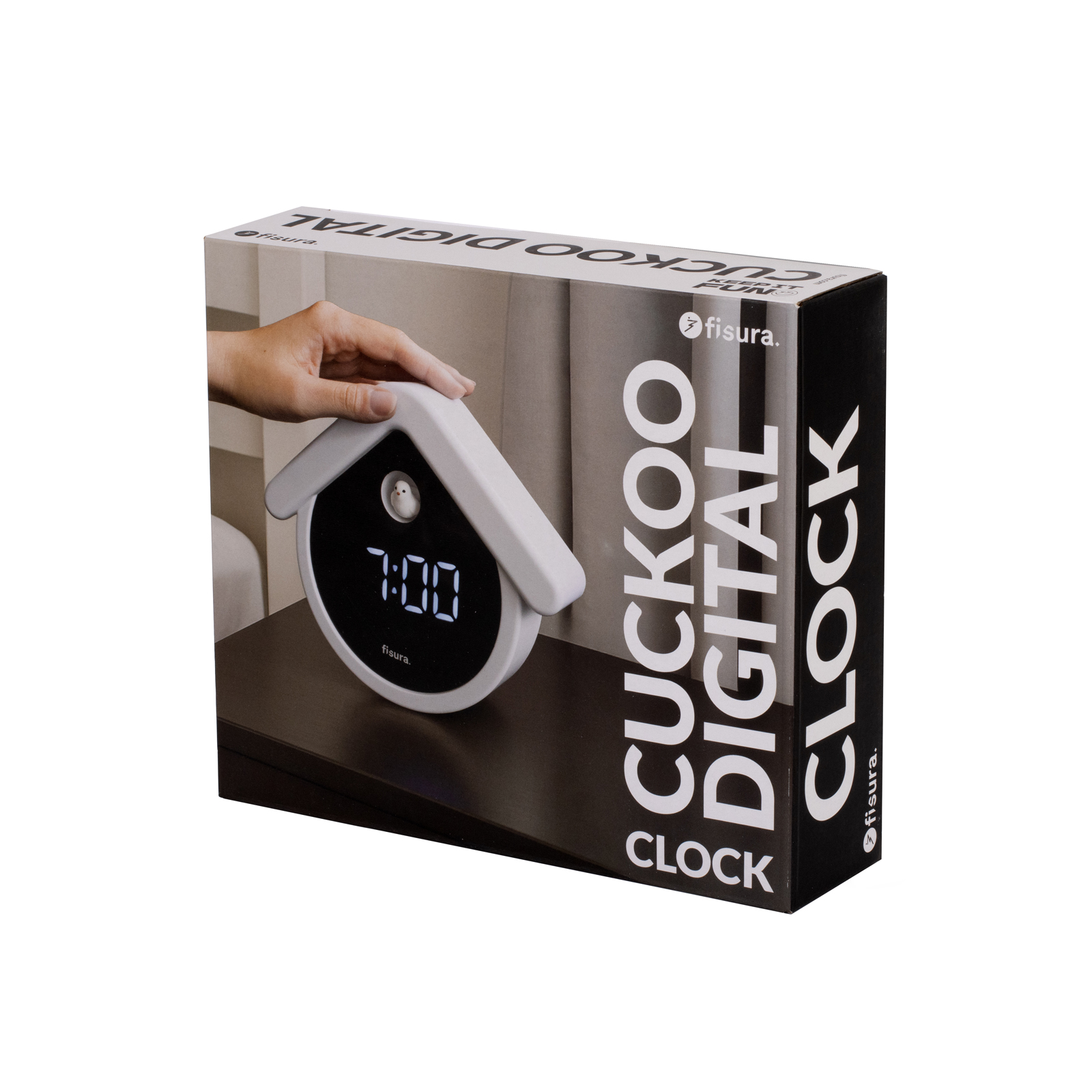 CUCKOO DIGITAL CLOCK black & white