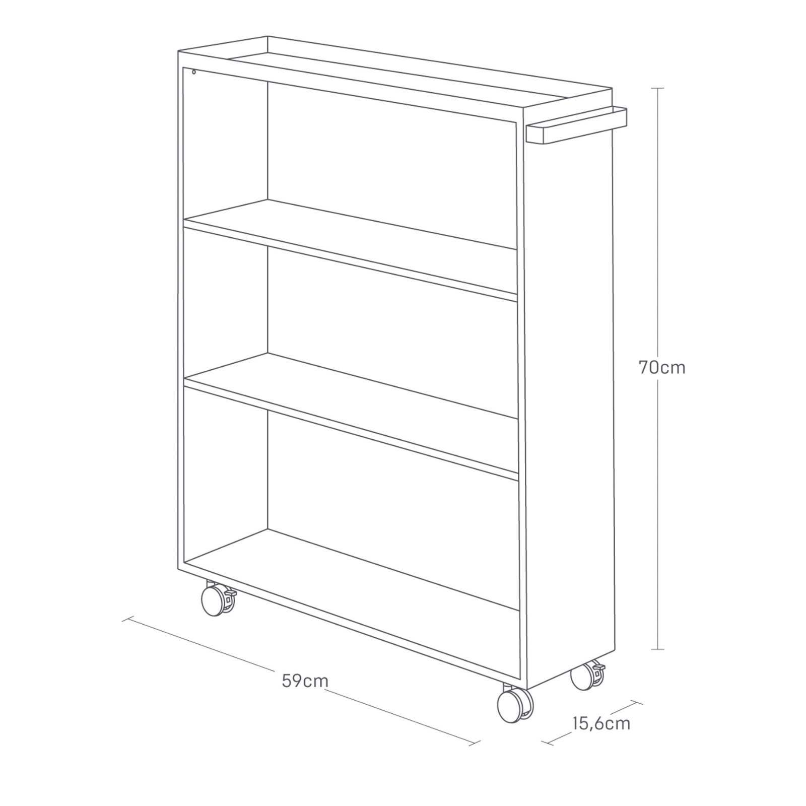 Chariot de rangement des livres TOWER blanc 