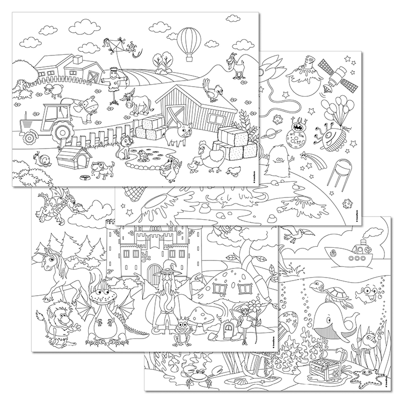 Paper placemat KIDS FUN - COLOR ME! 4 x 12 sheets