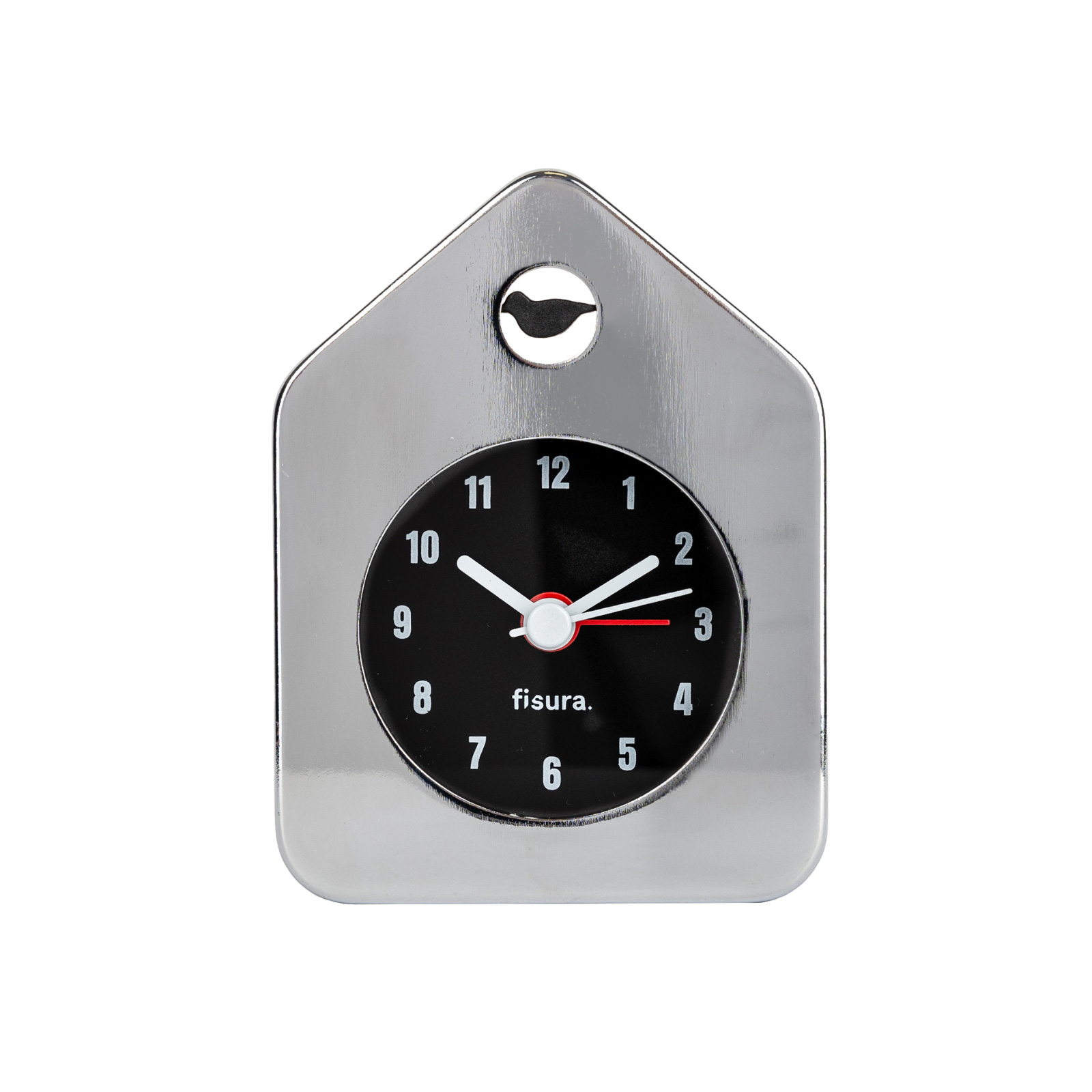 MINI HOUSE ALARM CLOCK chrome 