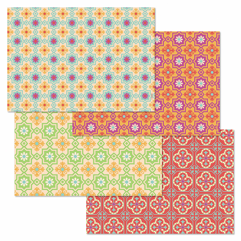 Sets de table en papier COLORIDA 4 x 12 feuilles