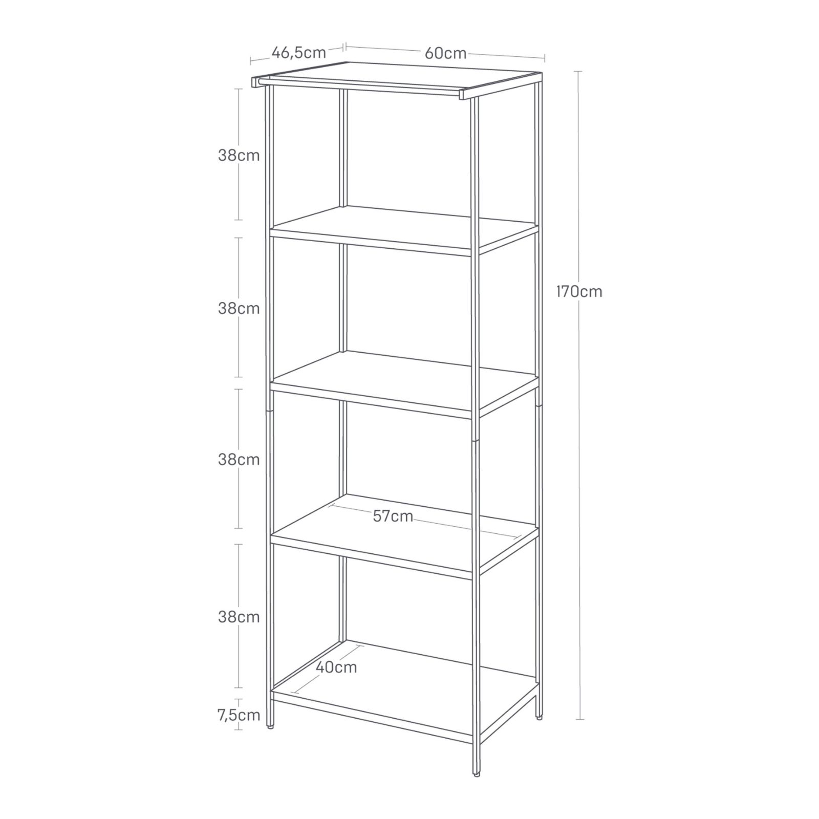 Rack de stockage à 5 niveaux TOWER blanc 