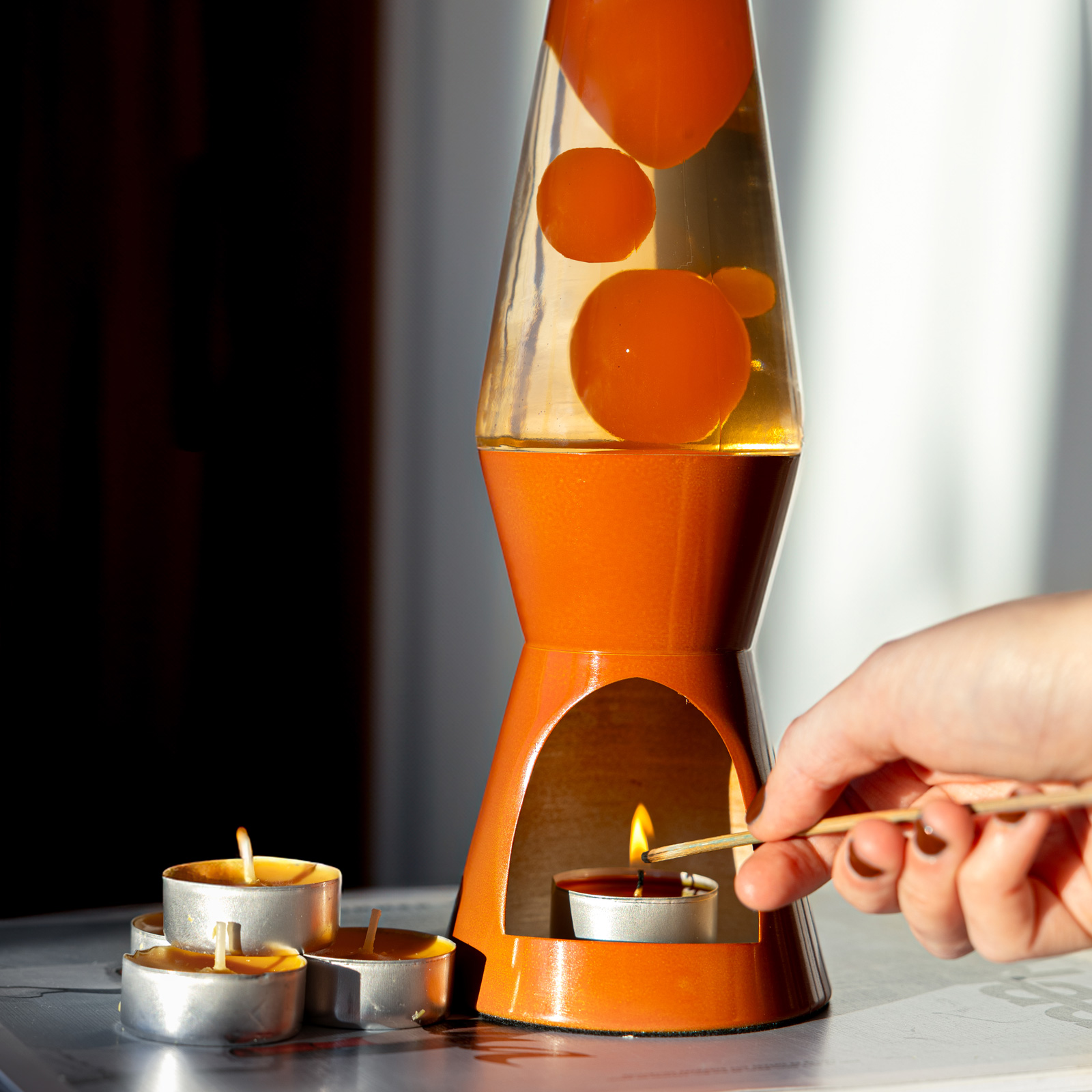 Lava Lamp T-LIGHT - terracotta 