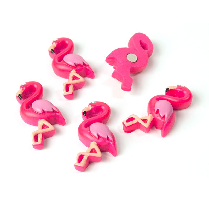 Magnets FLAMINGO set of 5 pink 