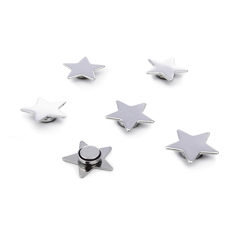 Magnet STAR set of 6 chrome plated 
